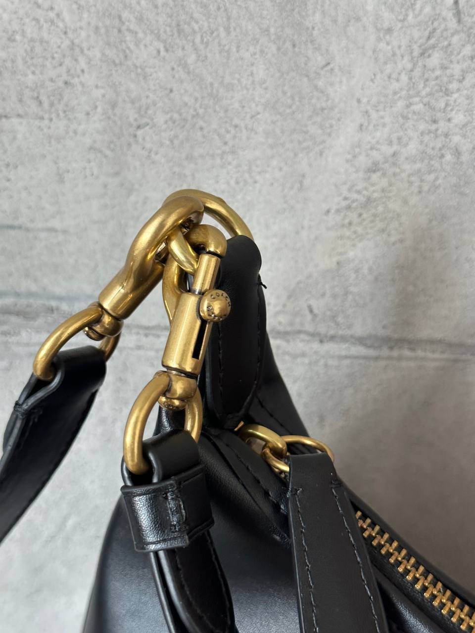 Coach May Shoulder Bag In Leather Black/Gold - 7