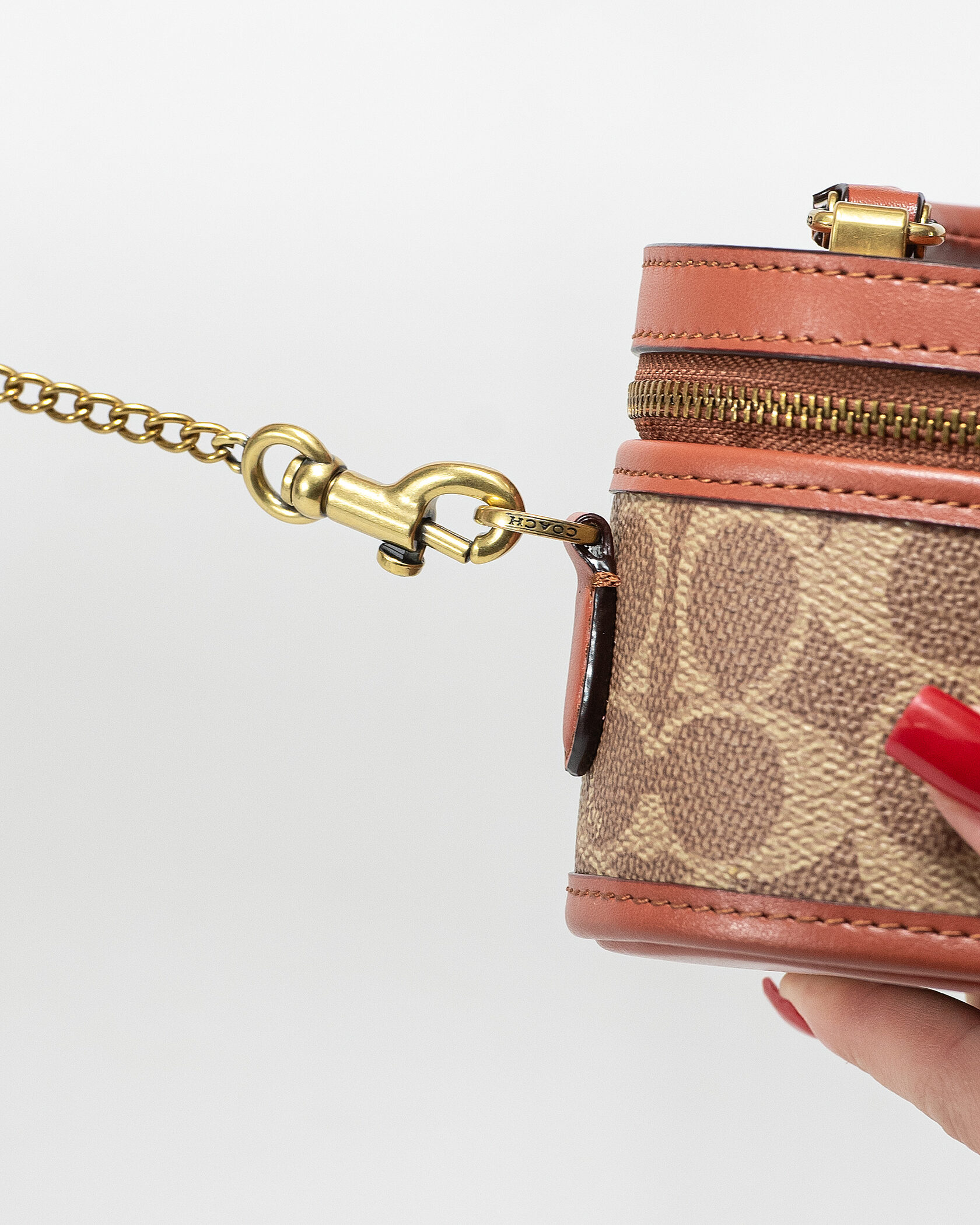 Coach Micro Trail Bag in Signature Canvas Tan/Brown - 10