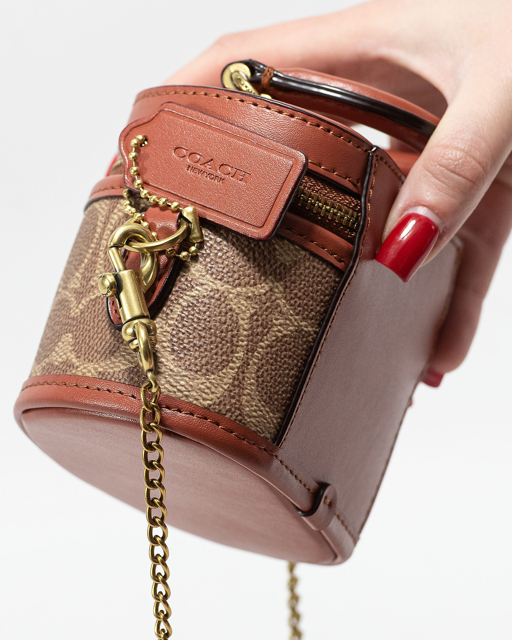 Coach Micro Trail Bag in Signature Canvas Tan/Brown - 11