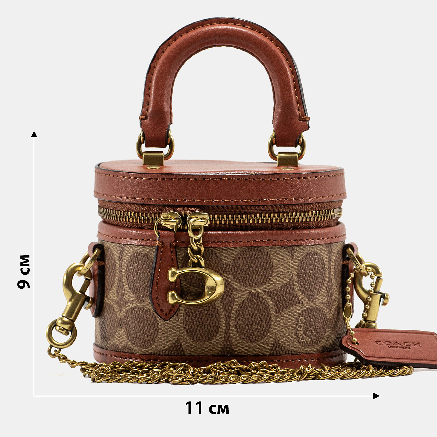 Coach Micro Trail Bag in Signature Canvas Tan/Brown - 3