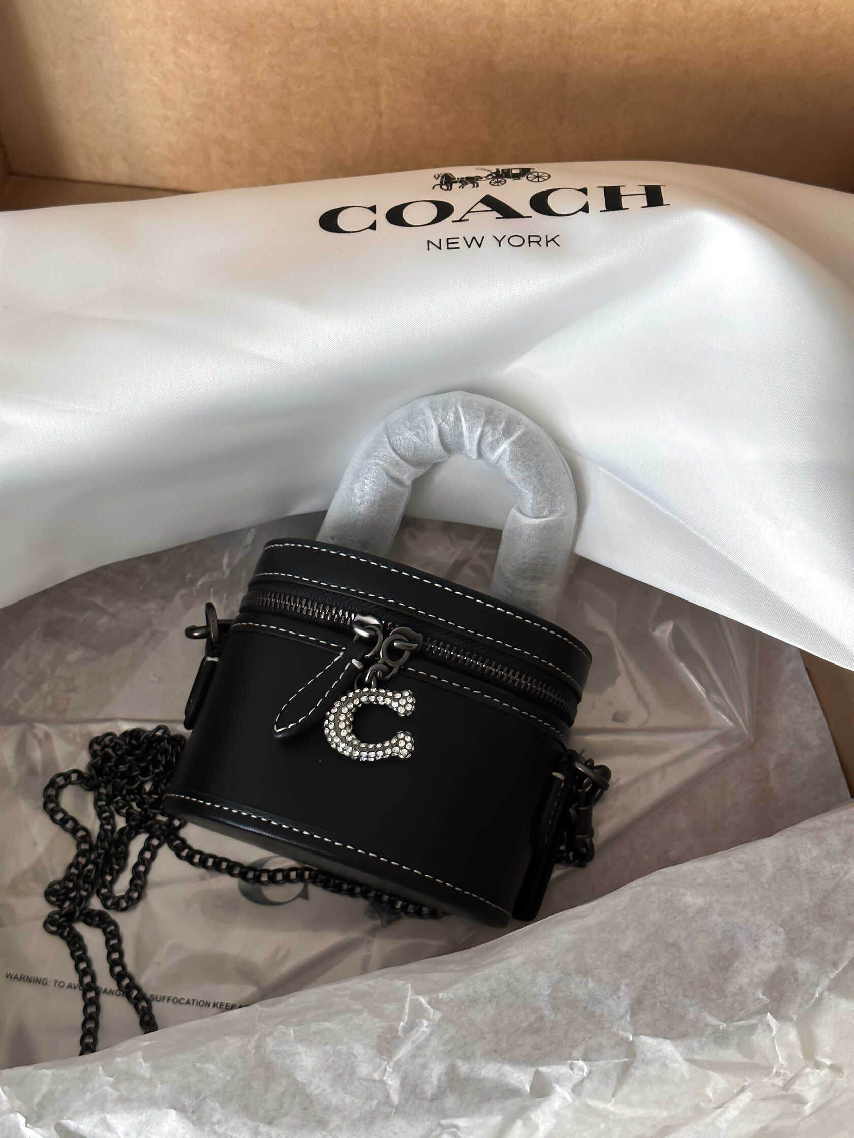 Coach Mini Bucket Bag Charm With Crystal - 2