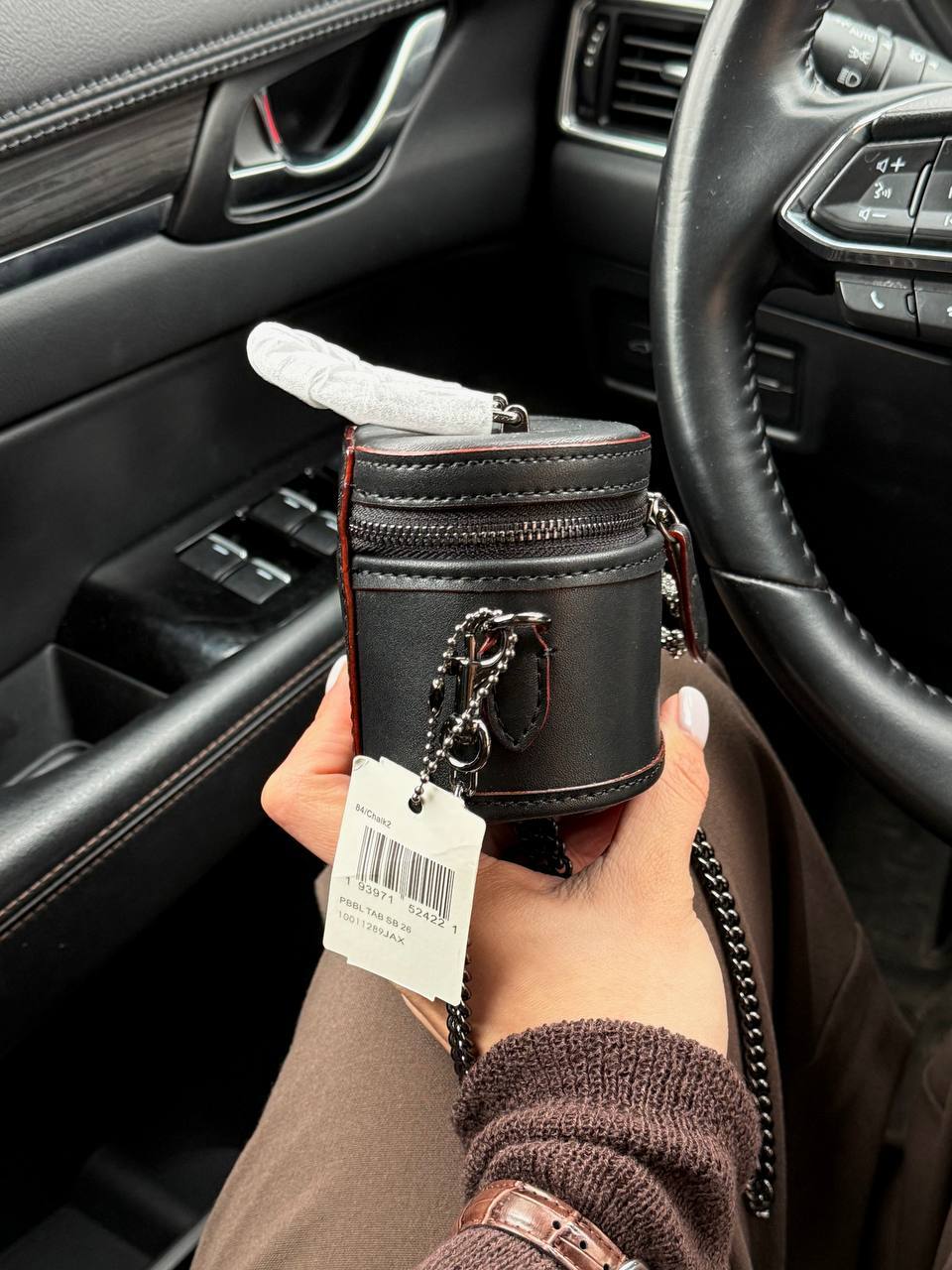 Coach Mini Circle Cylindrical Bag in Black Leather - 8