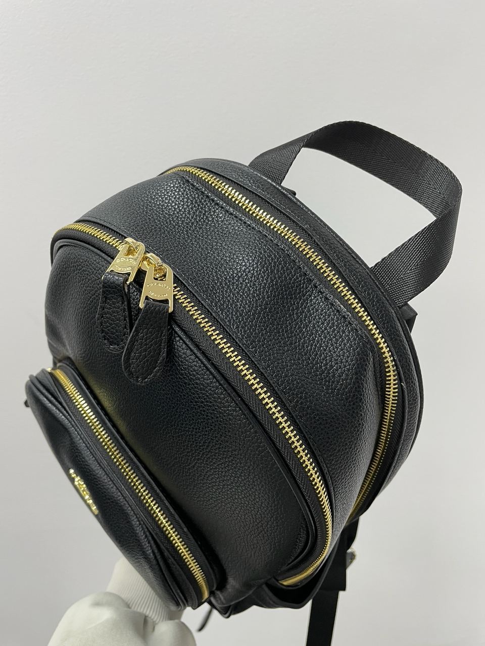 Coach Mini Court Black Pebbled Leather Shoulder Backpack Bag - 10