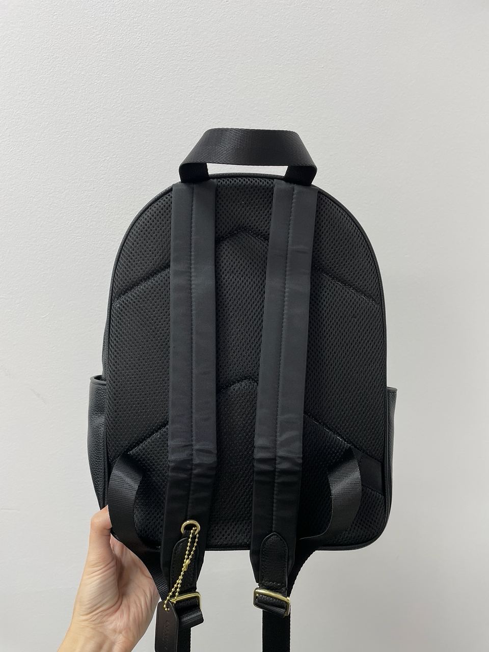 Coach Mini Court Black Pebbled Leather Shoulder Backpack Bag - 14