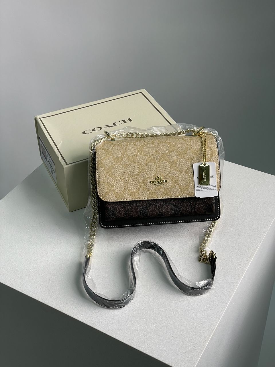 Coach Mini Klare Crossbody in Signature Canvas Beige/Brown - 2