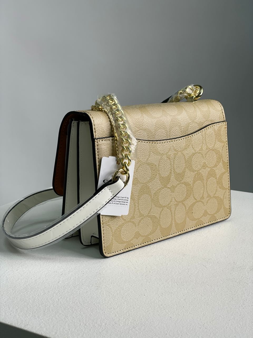 Coach Mini Klare Crossbody in Signature Canvas Beige/White - 10