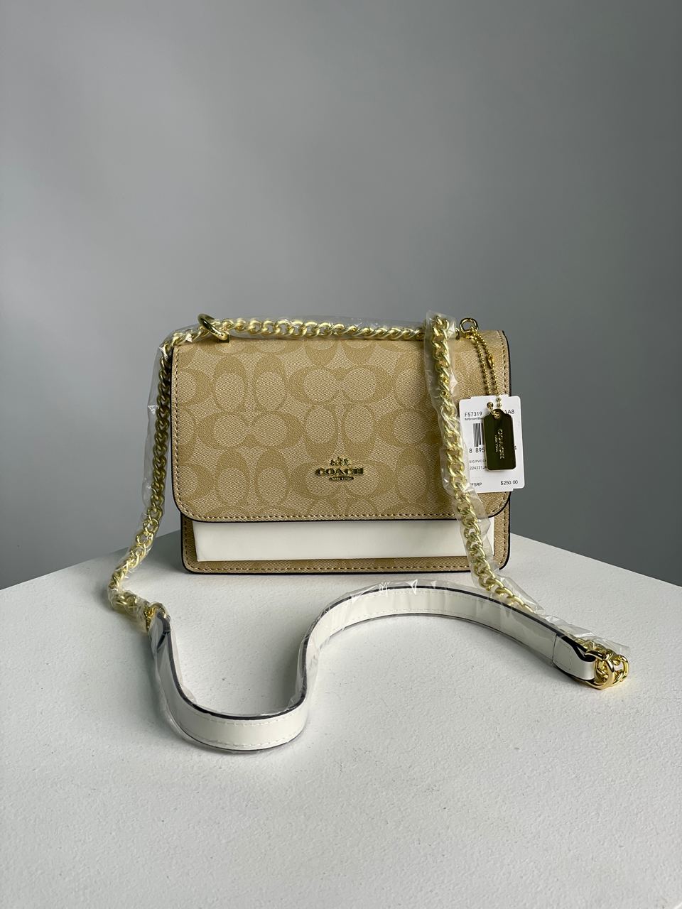 Coach Mini Klare Crossbody in Signature Canvas Beige/White - 3