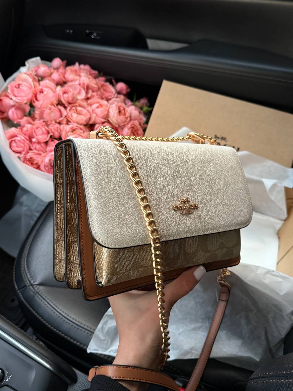 Coach Mini Klare Crossbody in Signature Canvas White/Beige - 5