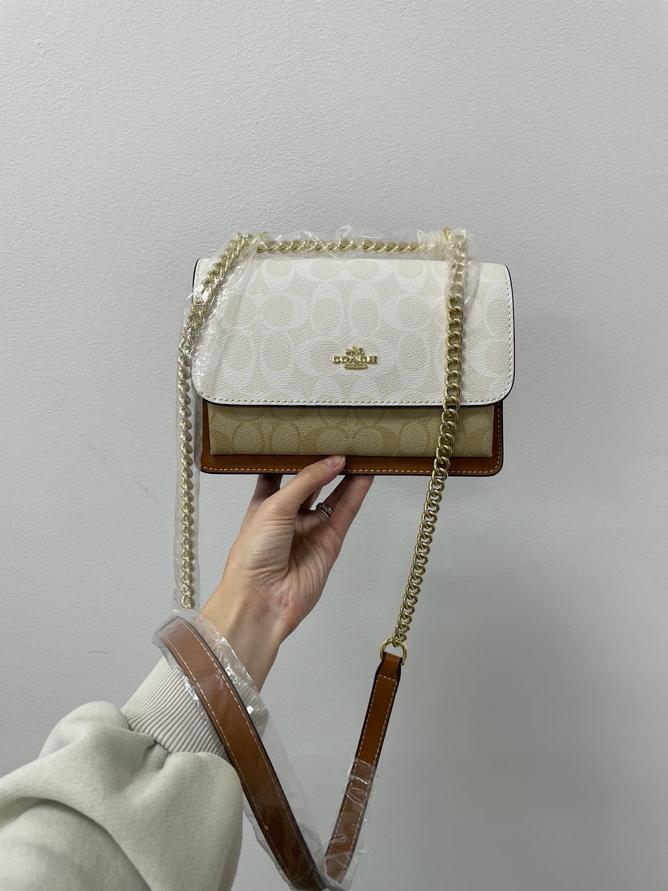 Coach Mini Klare Crossbody in Signature Canvas White Cream - 8