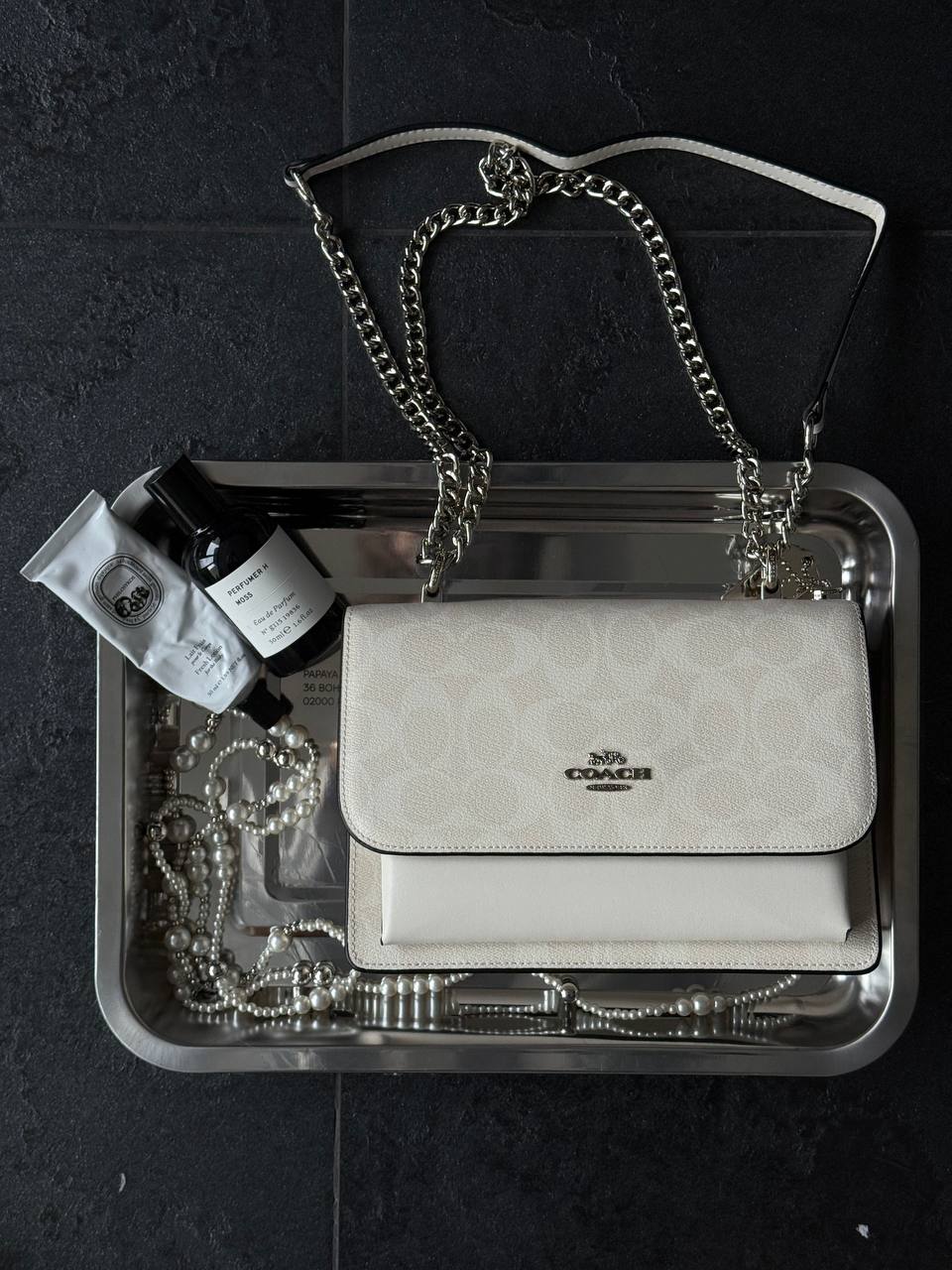 Coach Mini Klare Crossbody in Signature Canvas White/Silver