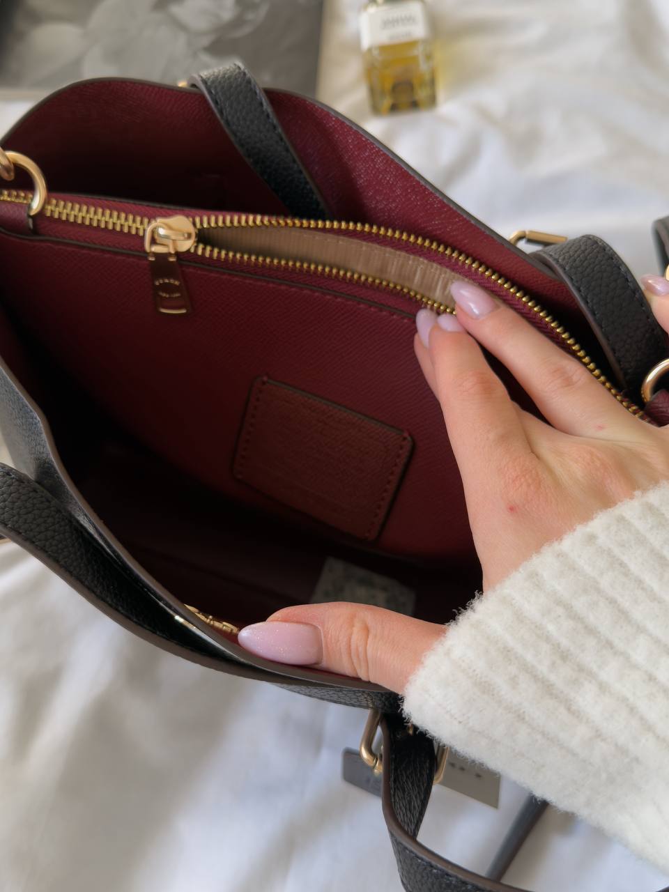 Coach Mollie Tote Bag In Signature Canvas Black - 12