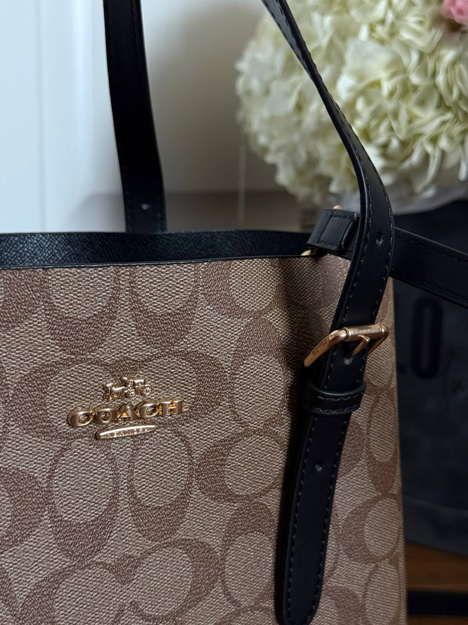 Coach Mollie Tote Bag In Signature Canvas Brown/Black - 4