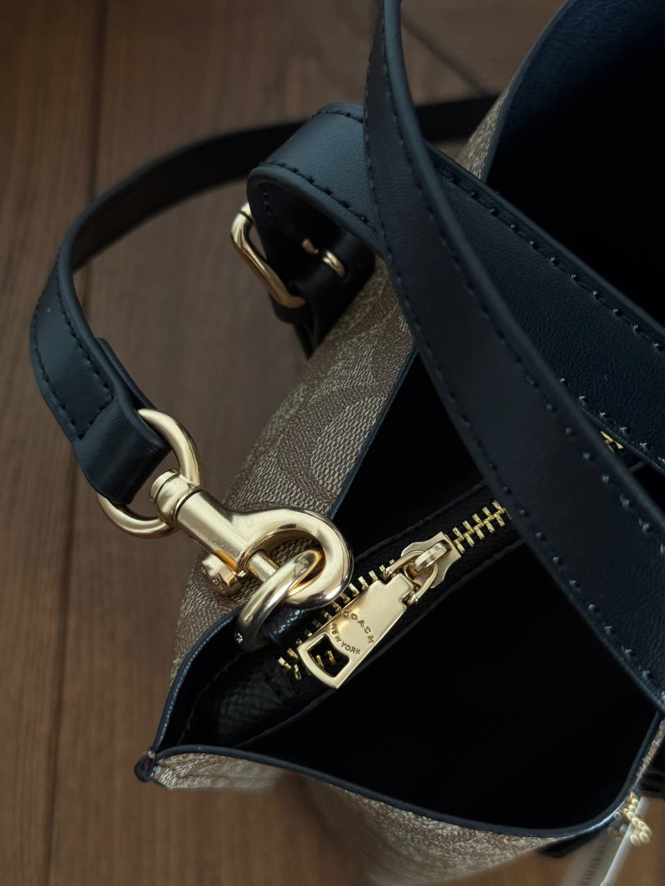 Coach Mollie Tote Bag In Signature Canvas Brown/Black - 8