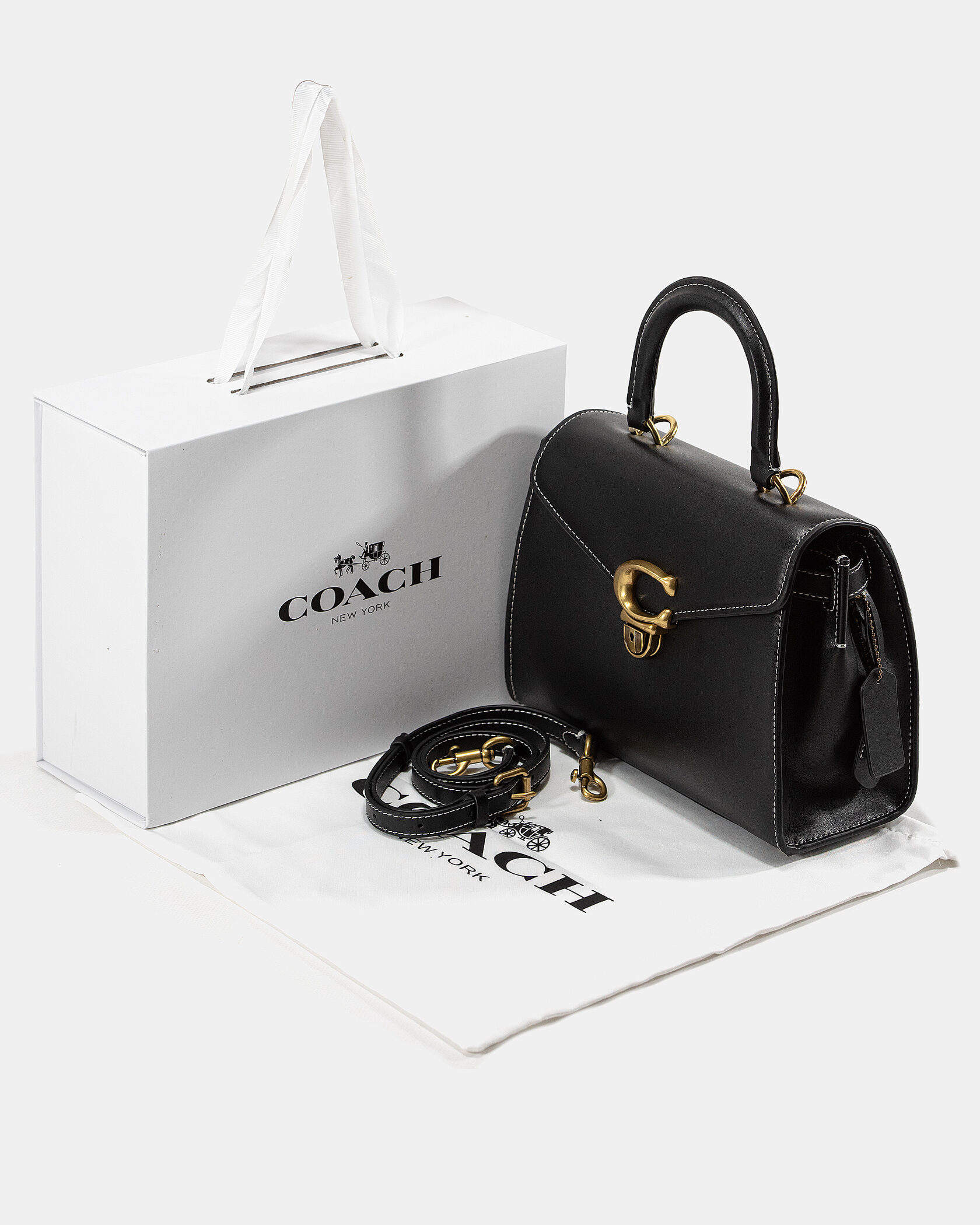 Coach Parker Small Top Handle Bag in Black - 2