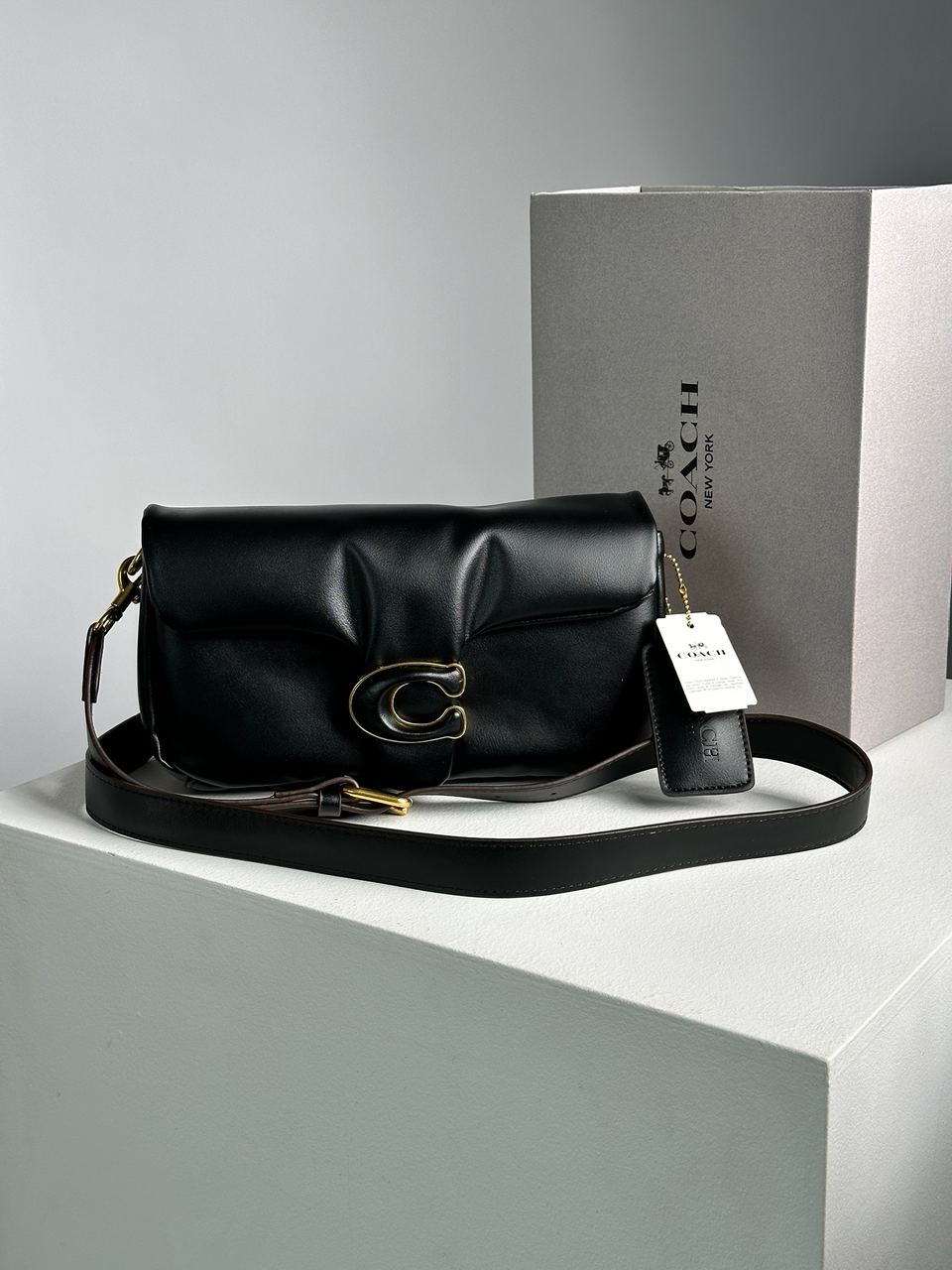 Coach Pillow Tabby 26 Leather Shoulder Bag Black - 3