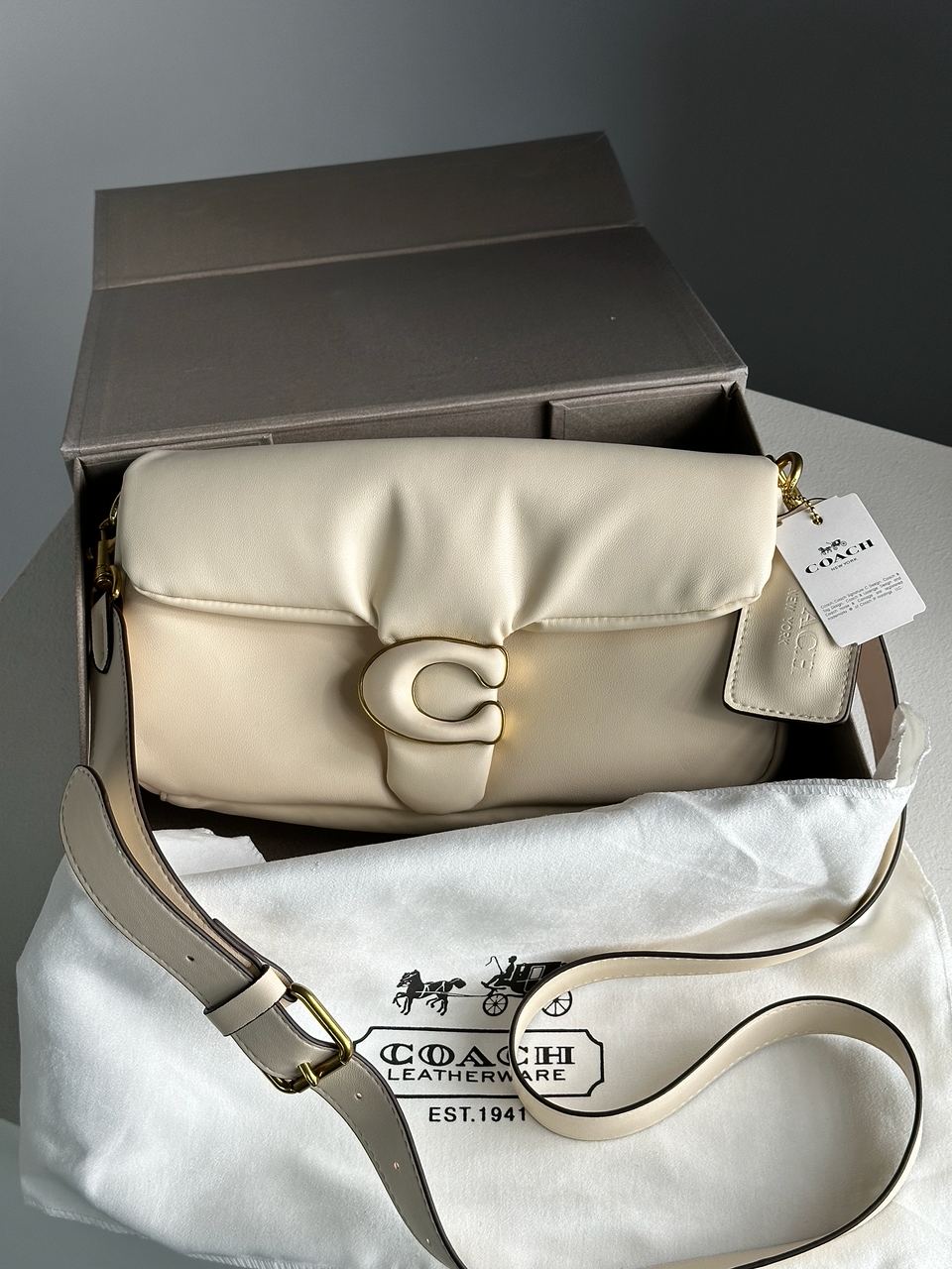 Coach Pillow Tabby 26 Leather Shoulder Bag Cream - 2