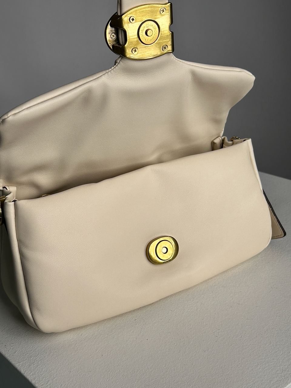 Coach Pillow Tabby 26 Leather Shoulder Bag Cream - 21