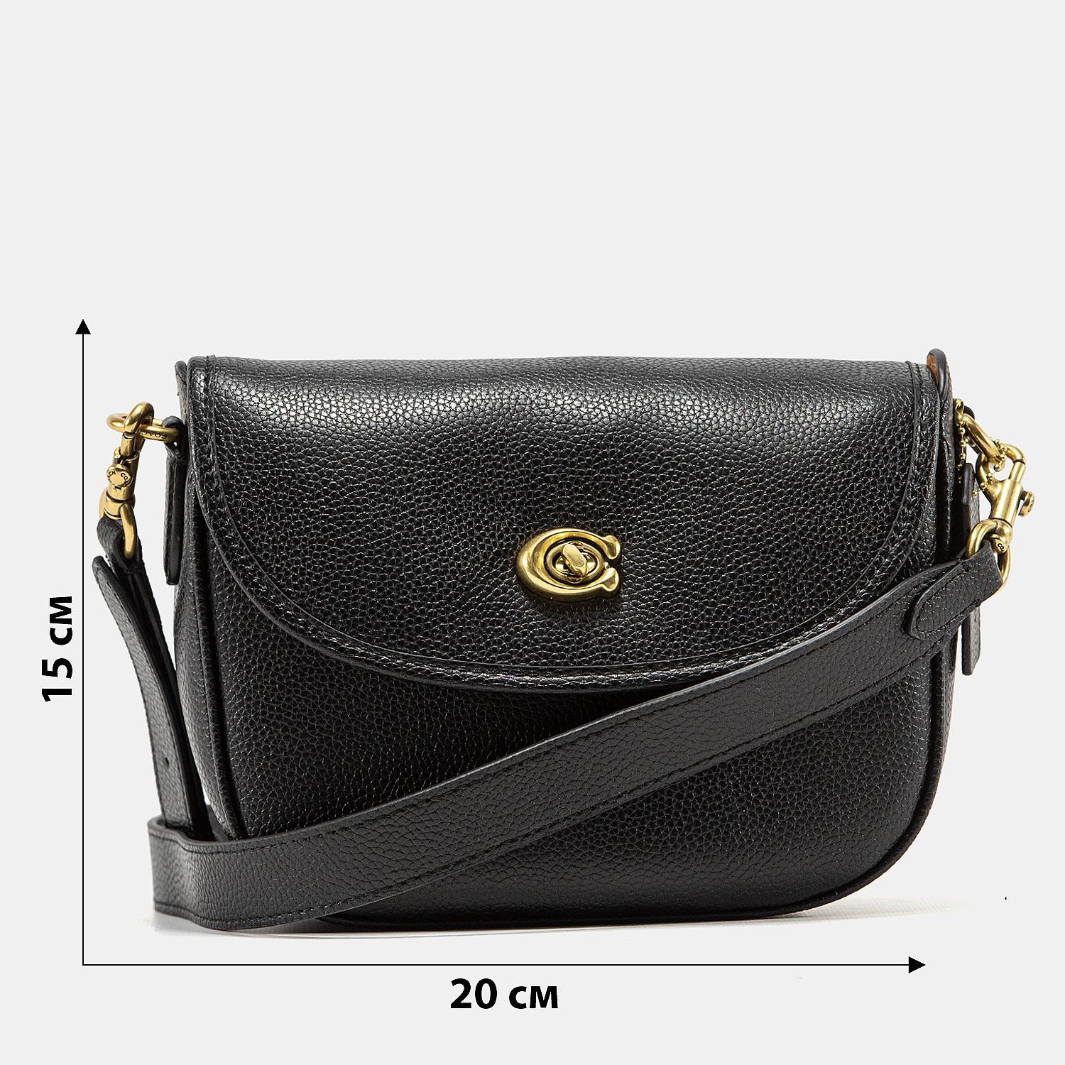 Coach Polished Pebble Willow Saddle Bag Black - 3