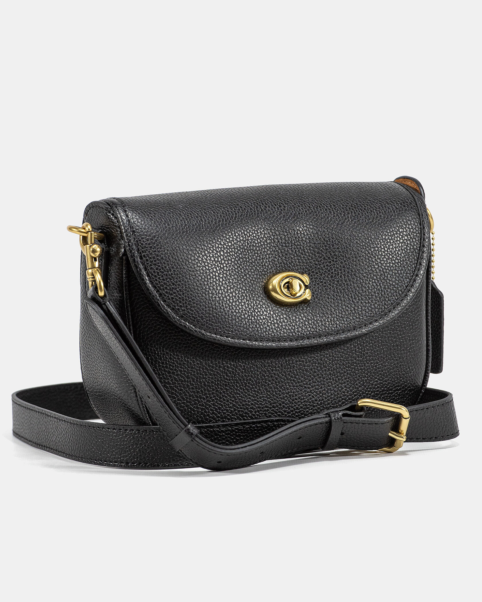 Coach Polished Pebble Willow Saddle Bag Black - 6
