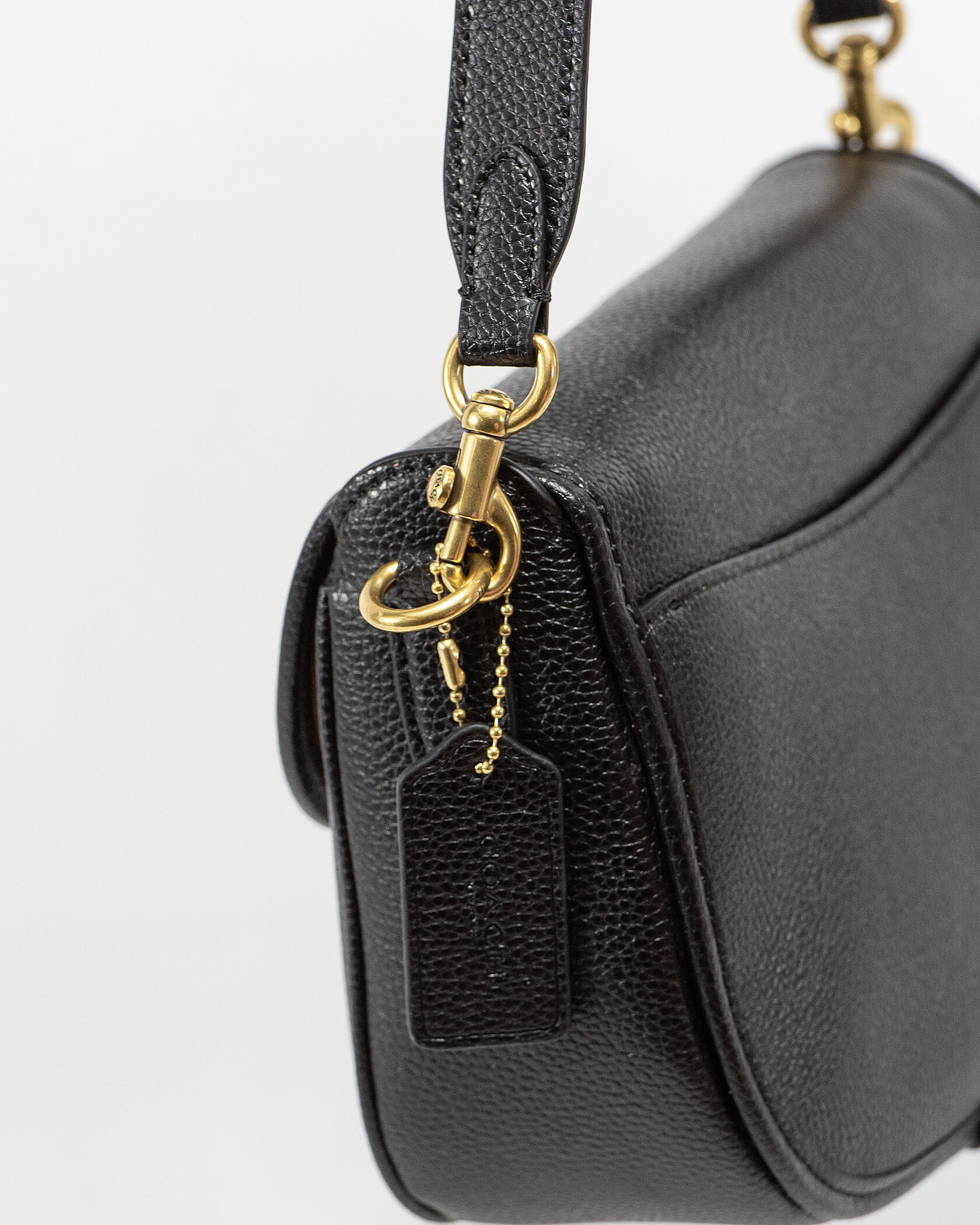 Coach Polished Pebble Willow Saddle Bag Black - 7