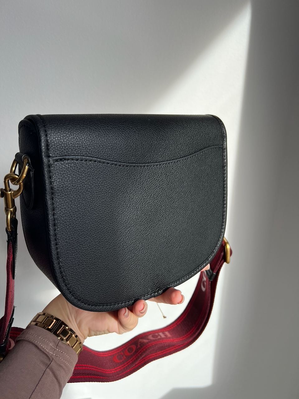 Coach Polished Pebble Willow Saddle Bag Black - 12