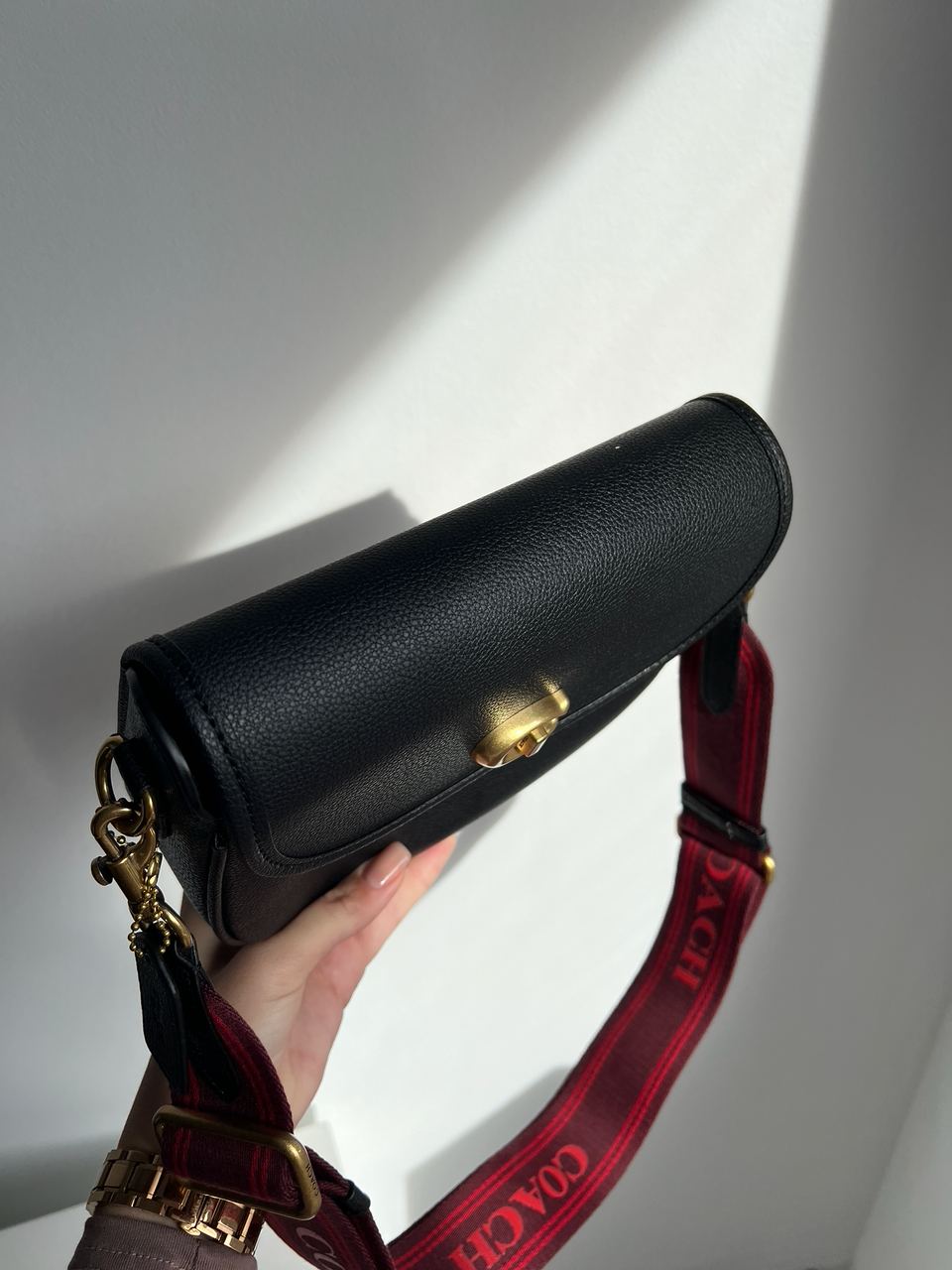 Coach Polished Pebble Willow Saddle Bag Black - 17