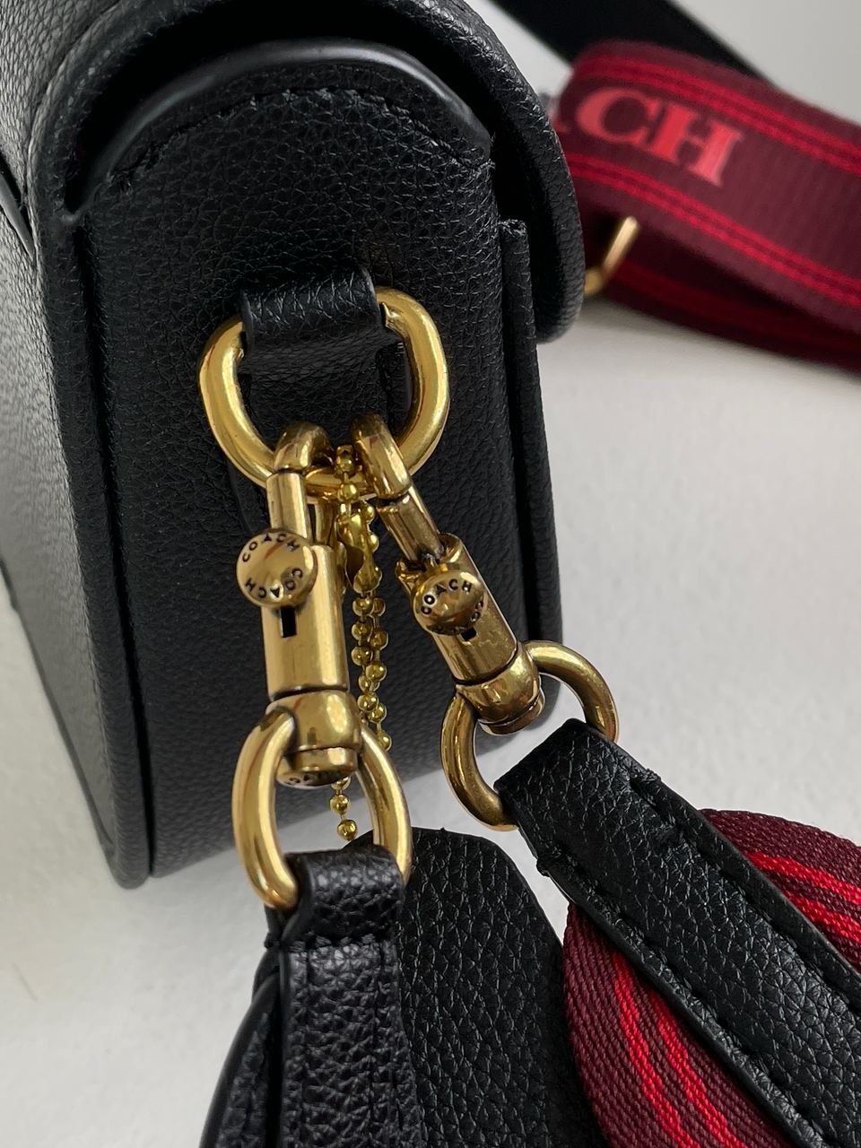 Coach Polished Pebble Willow Saddle Bag Black - 20