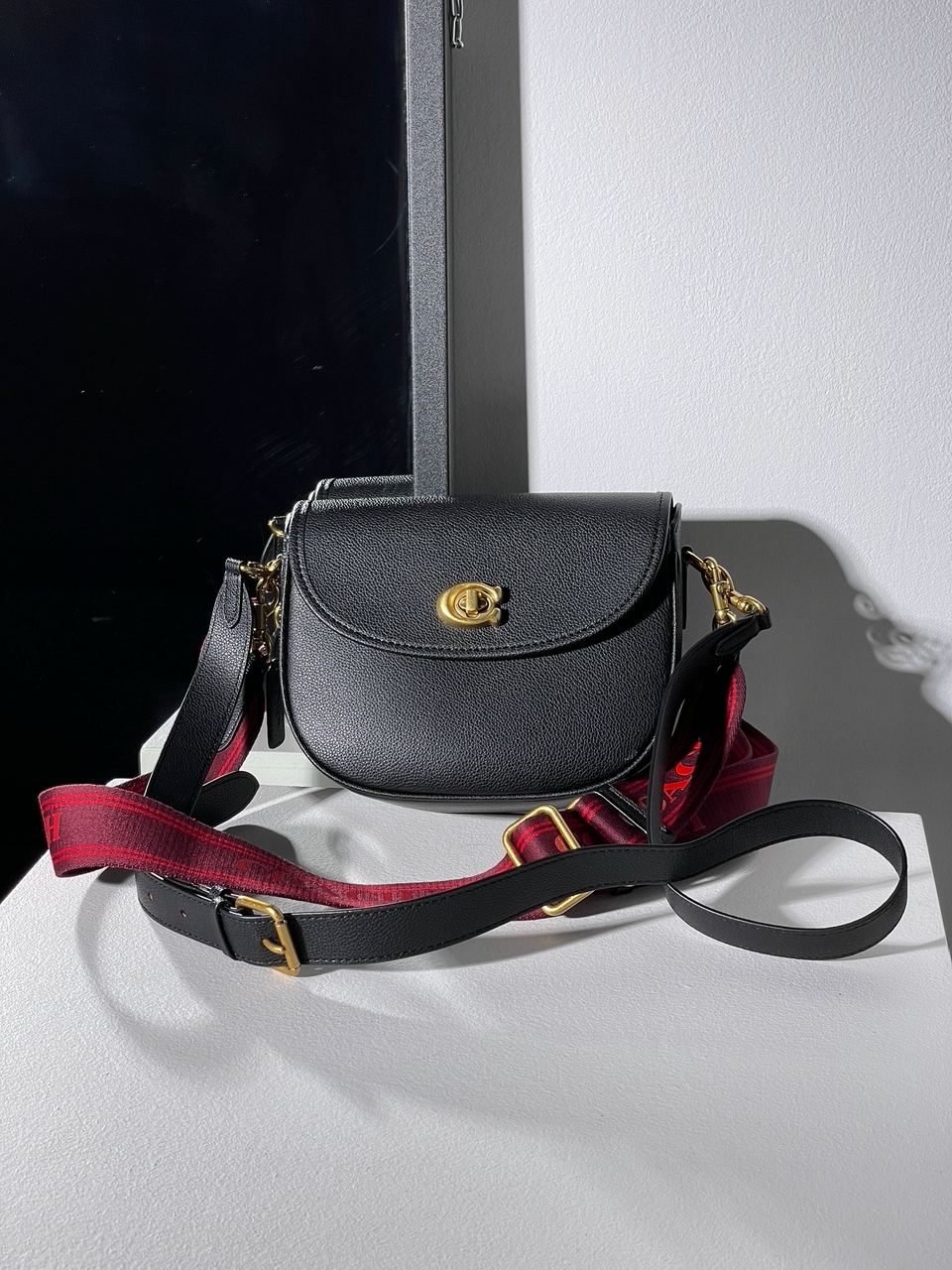 Coach Polished Pebble Willow Saddle Bag Black - 4