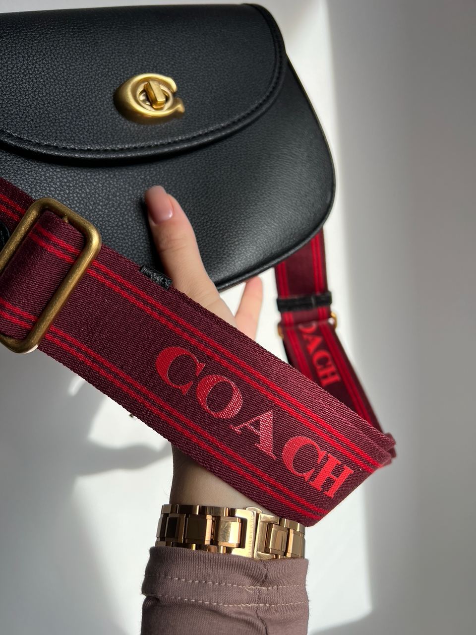 Coach Polished Pebble Willow Saddle Bag Black - 9