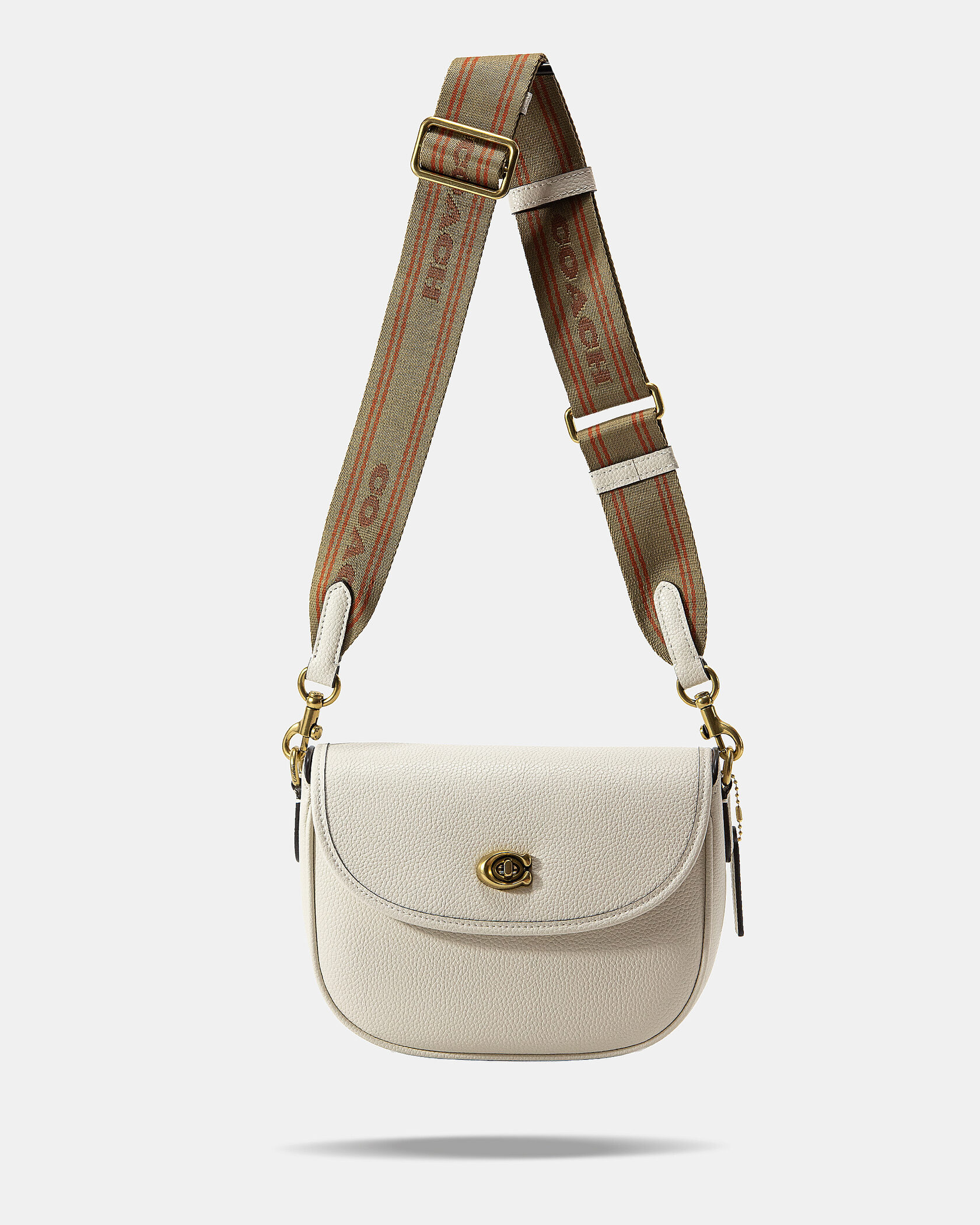 Coach Polished Pebble Willow Saddle Bag White - 5