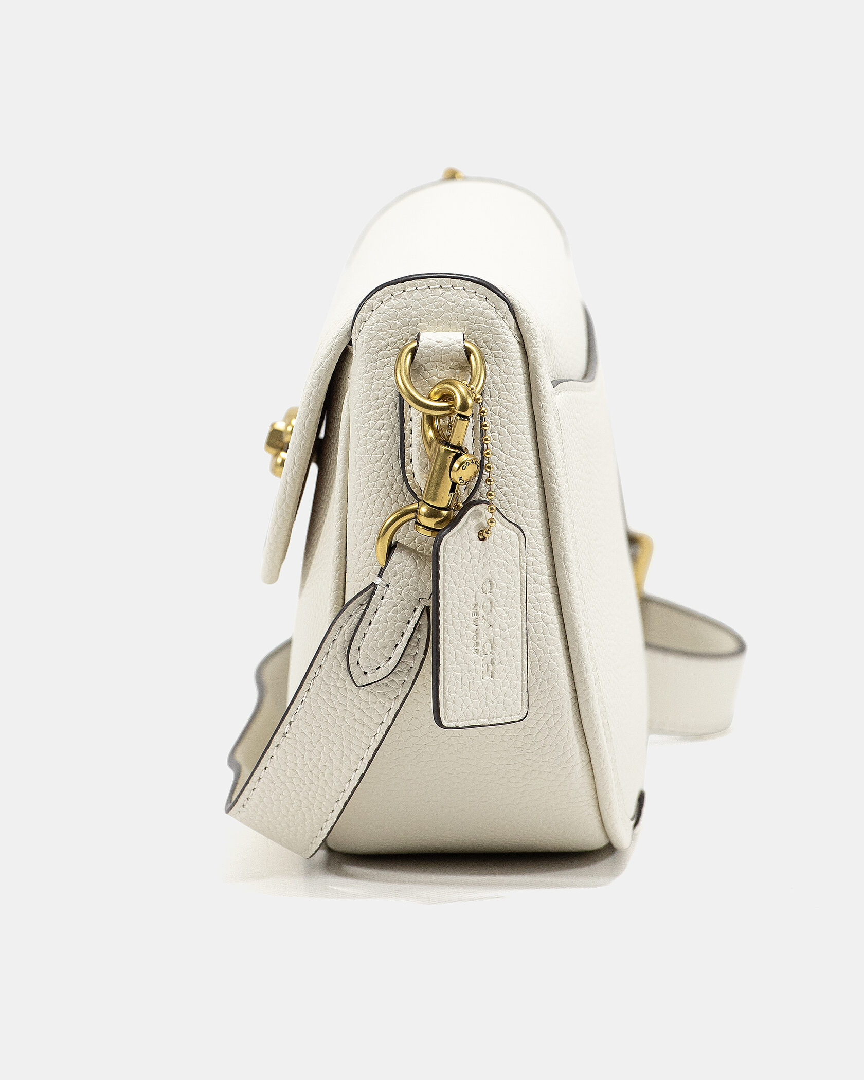 Coach Polished Pebble Willow Saddle Bag White - 6