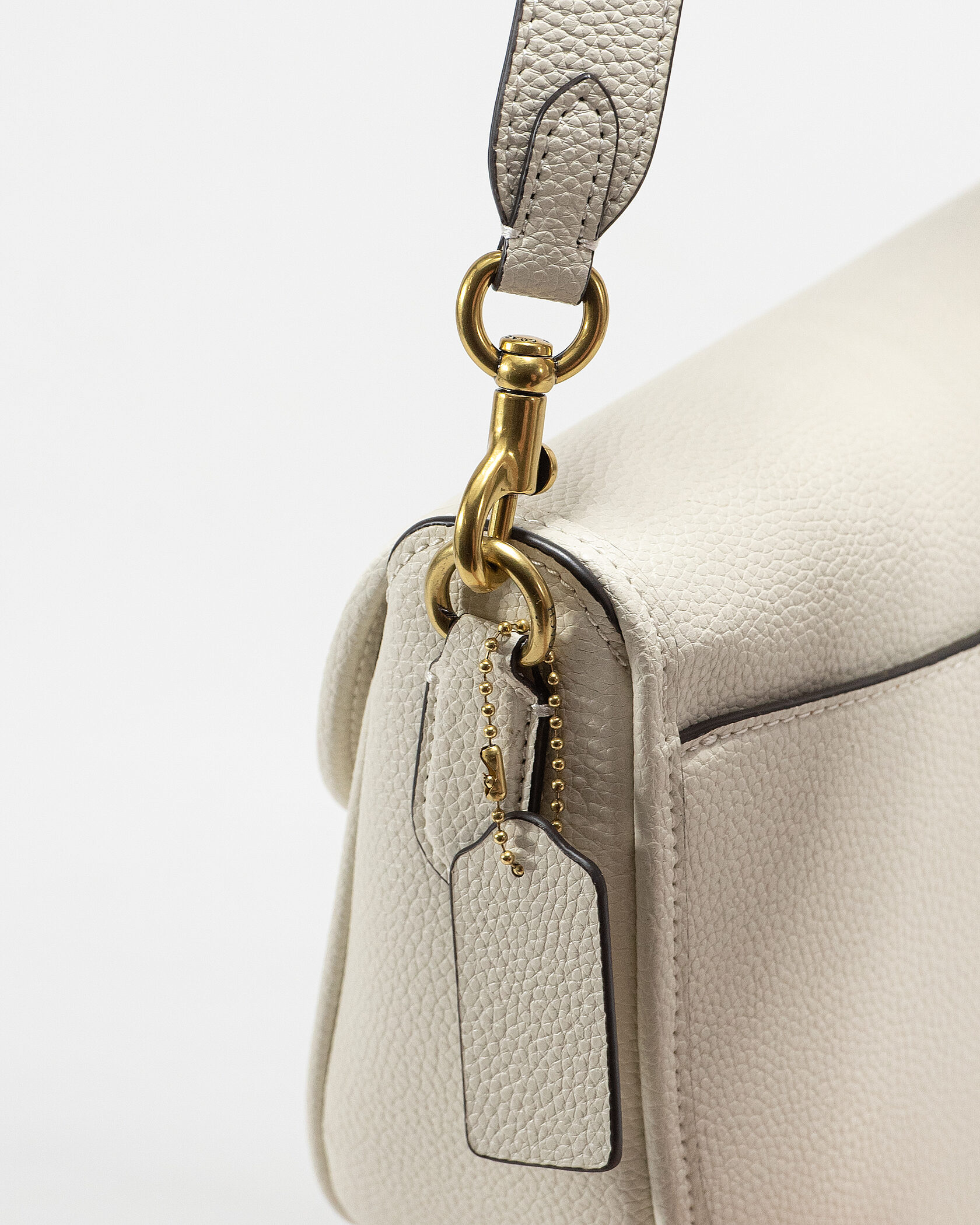 Coach Polished Pebble Willow Saddle Bag White - 8
