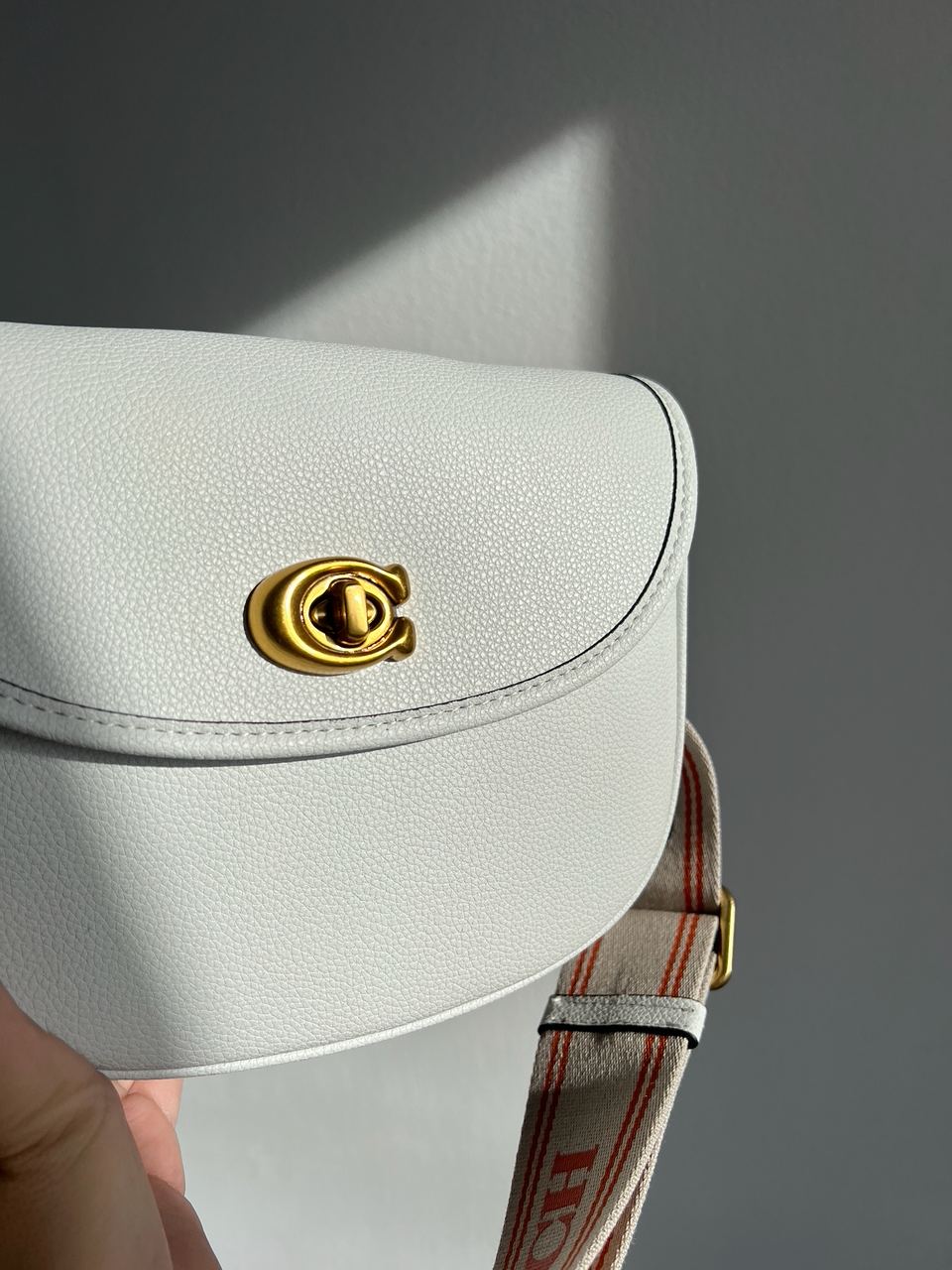 Coach Polished Pebble Willow Saddle Bag White - 10