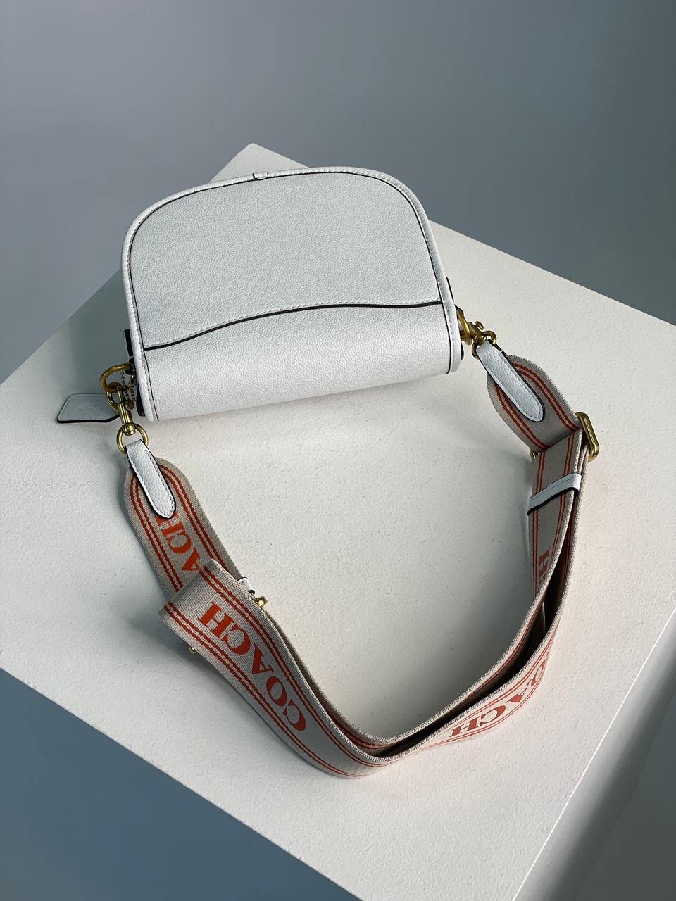 Coach Polished Pebble Willow Saddle Bag White - 16