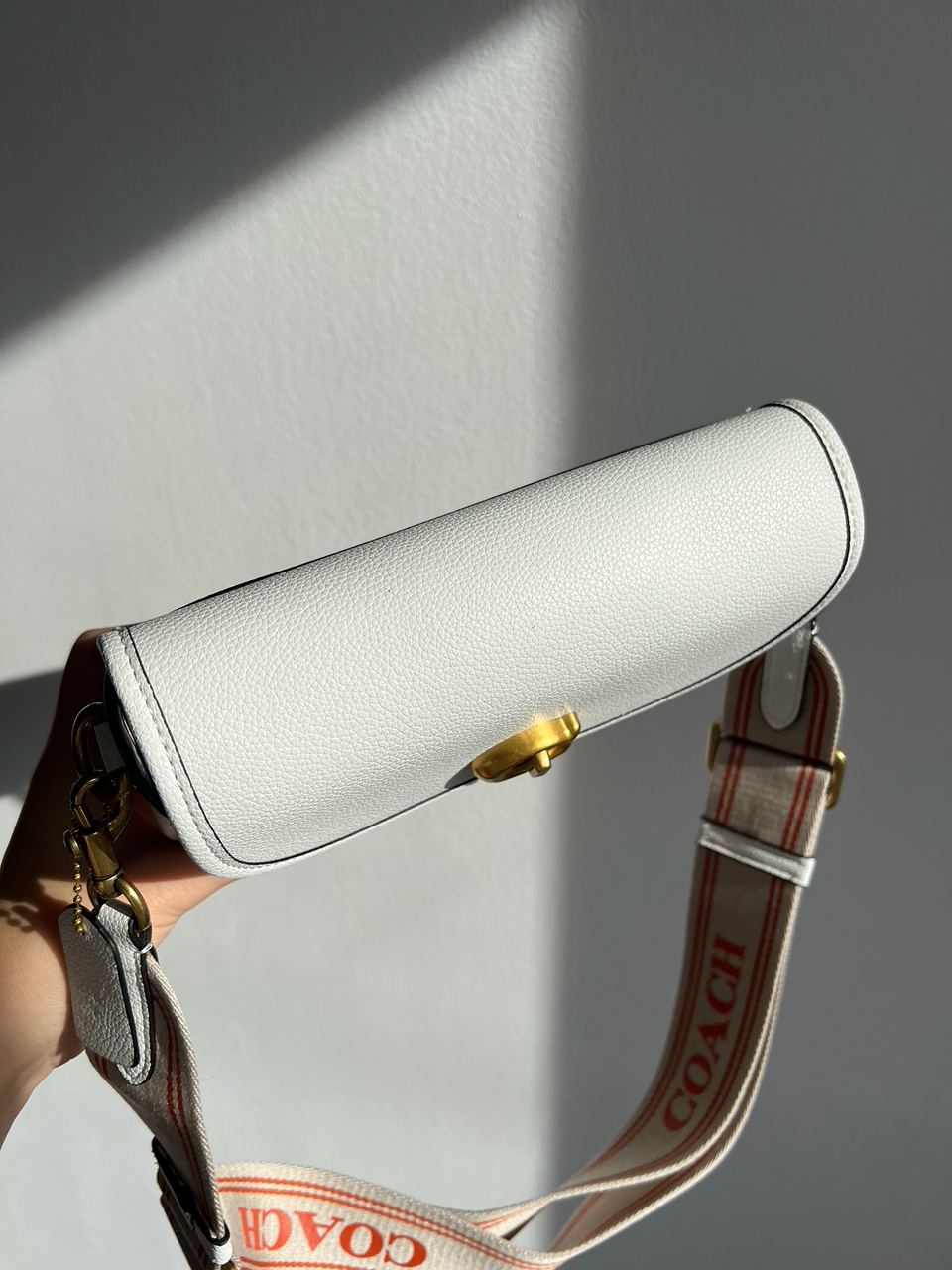 Coach Polished Pebble Willow Saddle Bag White - 19