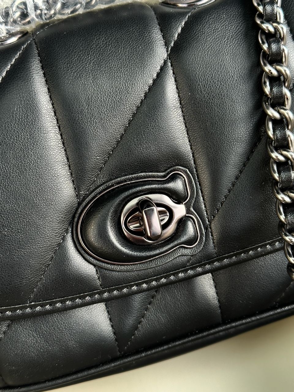 Coach Quilted Pillow Madison Shoulder Bag Black - 10