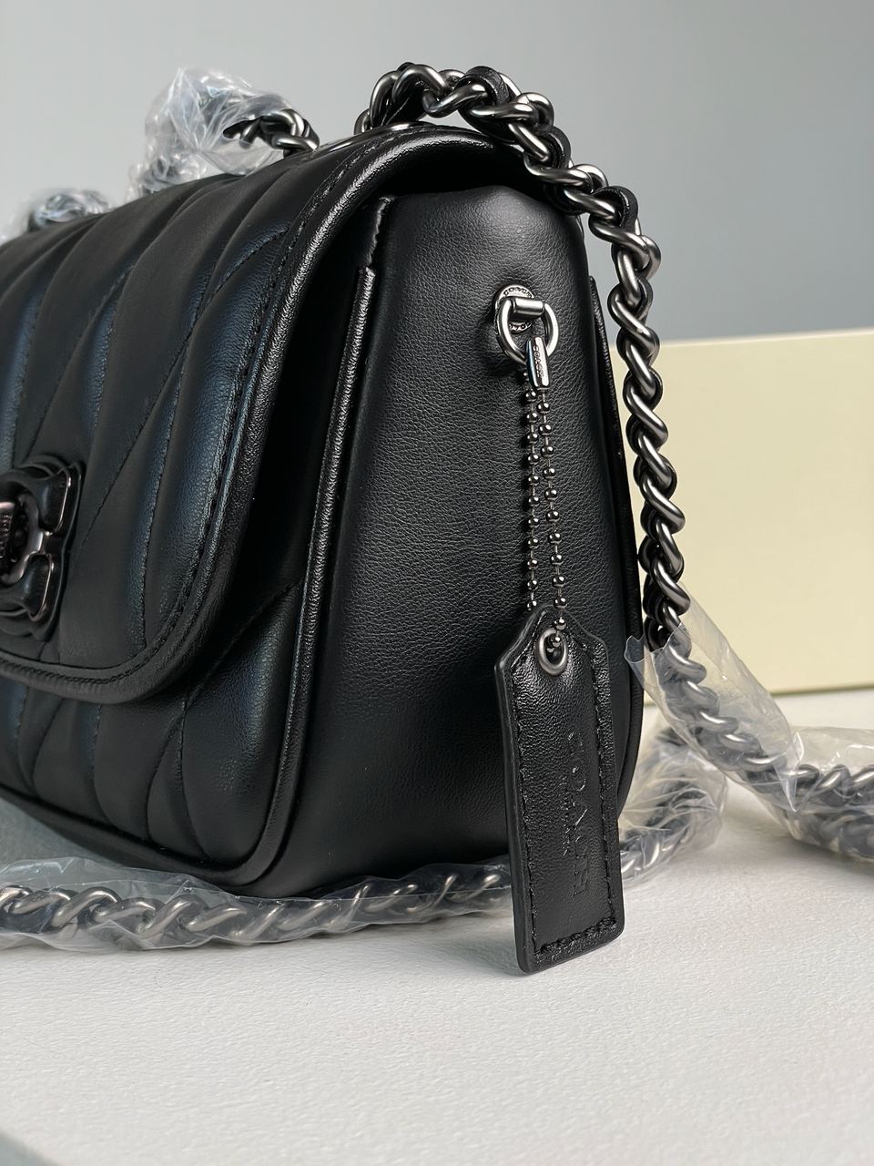 Coach Quilted Pillow Madison Shoulder Bag Black - 14