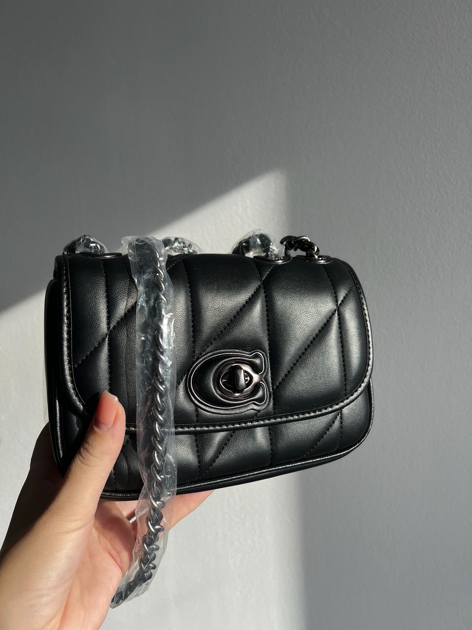 Coach Quilted Pillow Madison Shoulder Bag Black - 8