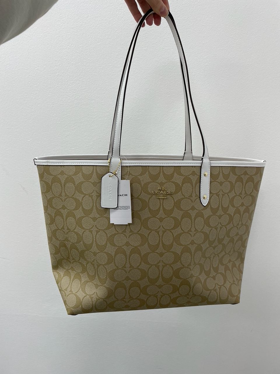 Coach Reversible Signature City Tote Chalk/Light Khaki - 4