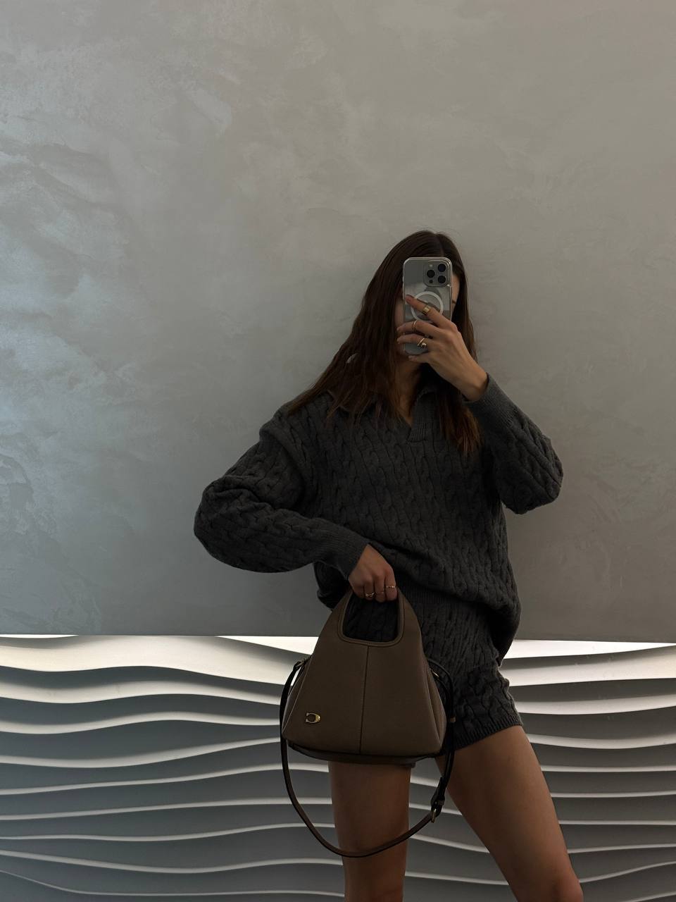 Coach Rossie In Leather Taupe/Gold - 5