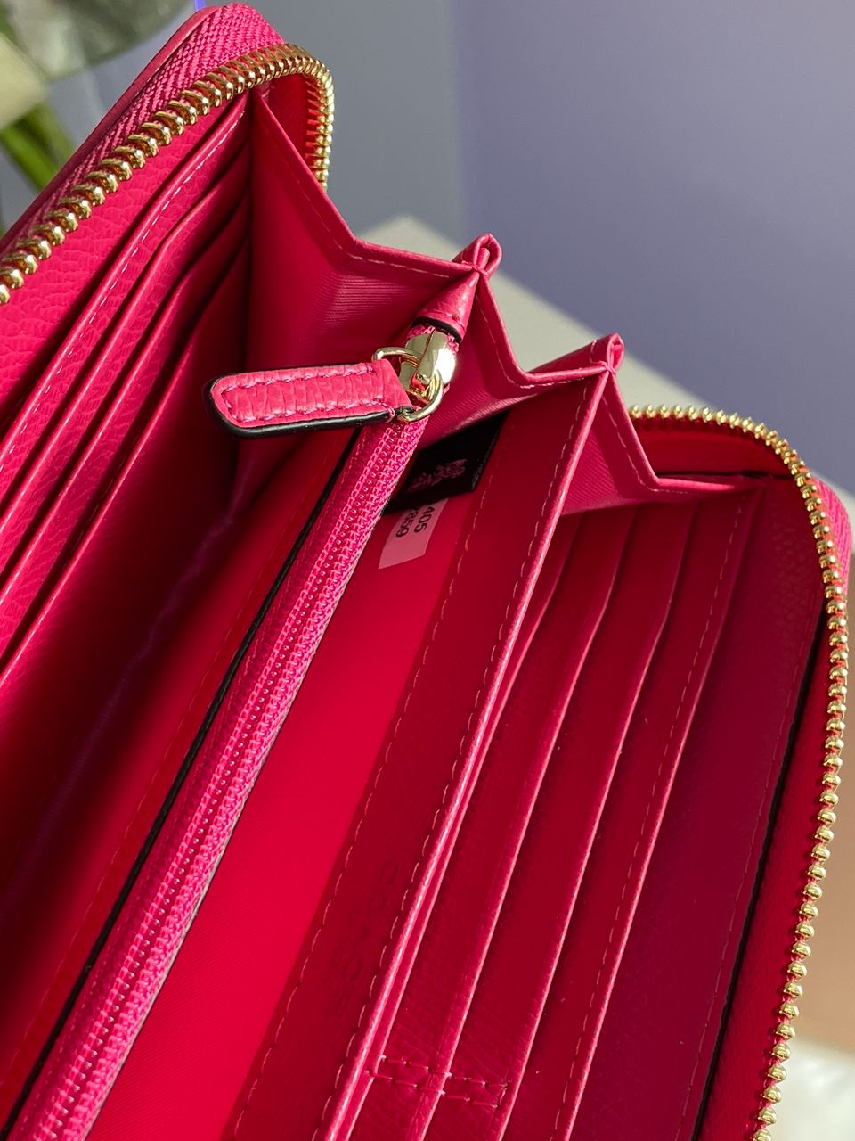 Coach Round Fastener Long Wallet Signature Brown/Pink - 15