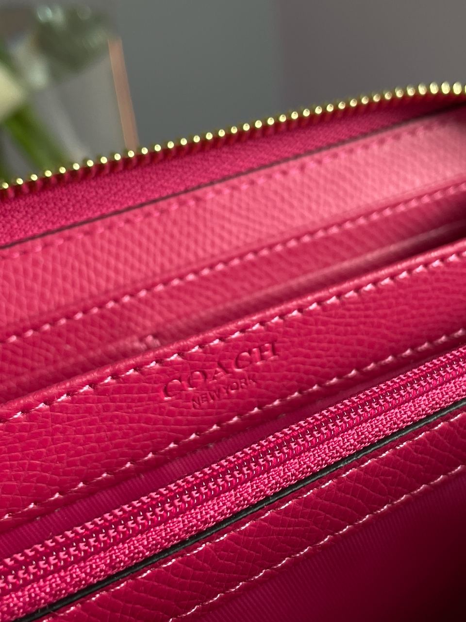 Coach Round Fastener Long Wallet Signature Brown/Pink - 16