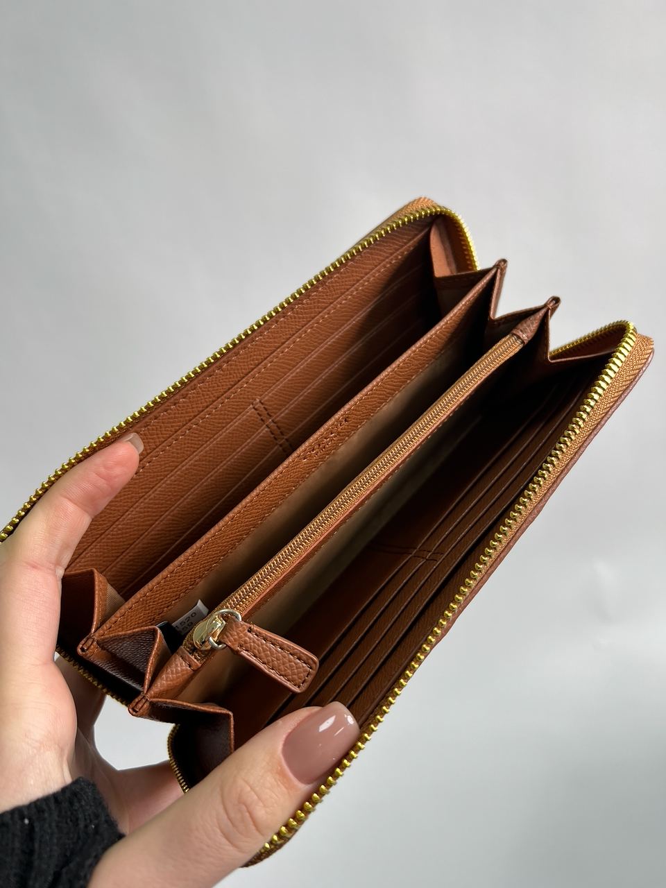 Coach Round Fastener Long Wallet Signature Ginger - 16