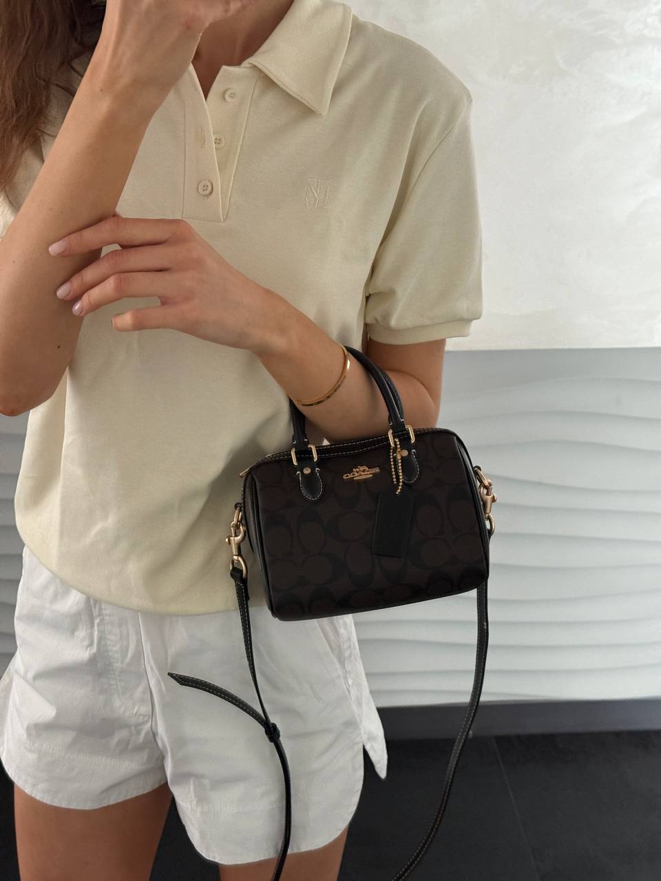 Coach Rowan Satchel Bag In Signature Canvas Brown - 3