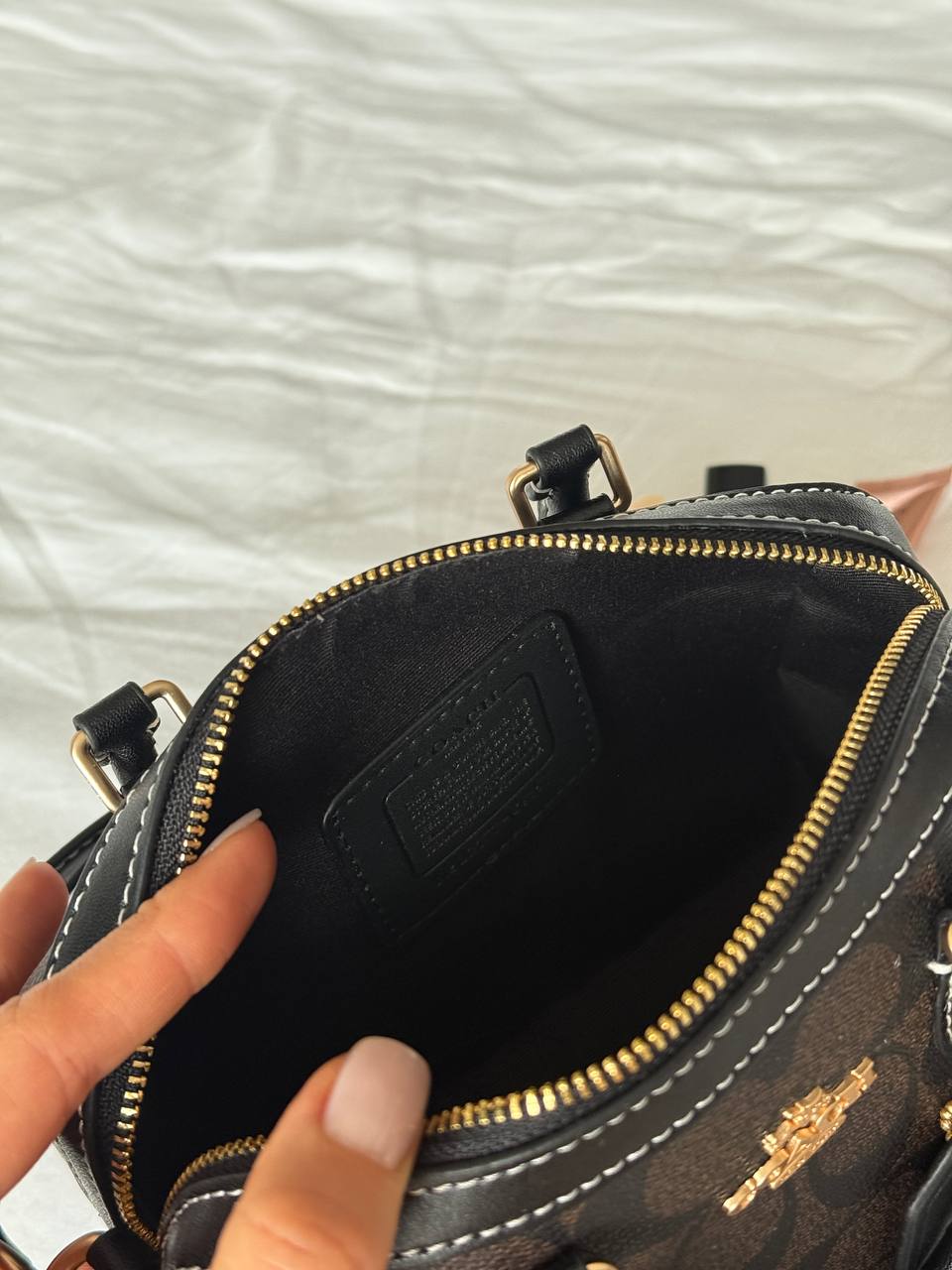 Coach Rowan Satchel Bag In Signature Canvas Brown - 9