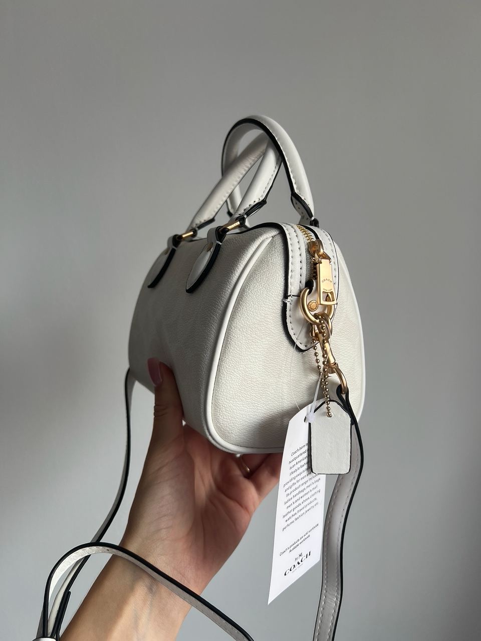 Coach Rowan White Satchel In Signature Canvas - 4