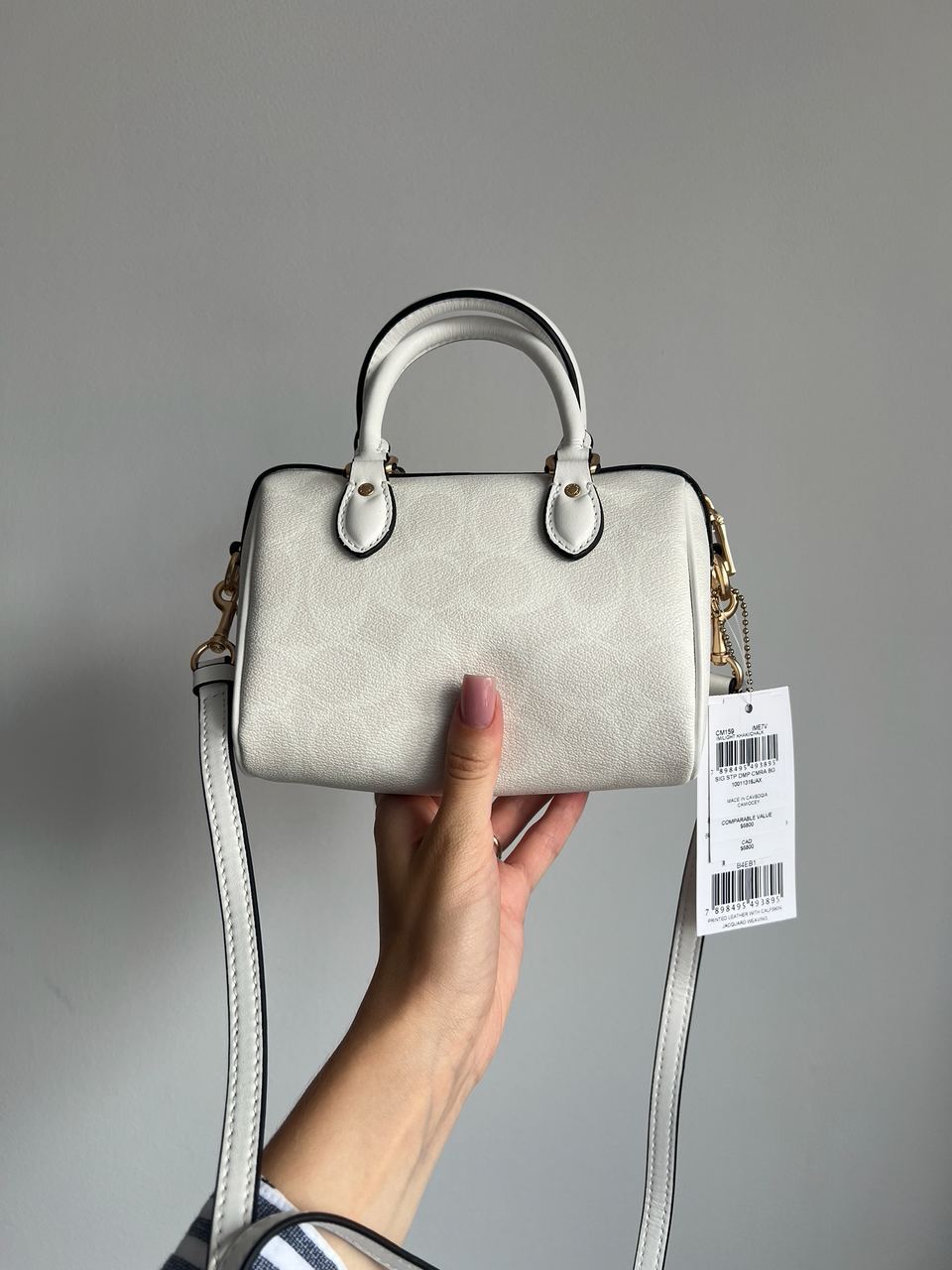 Coach Rowan White Satchel In Signature Canvas - 5