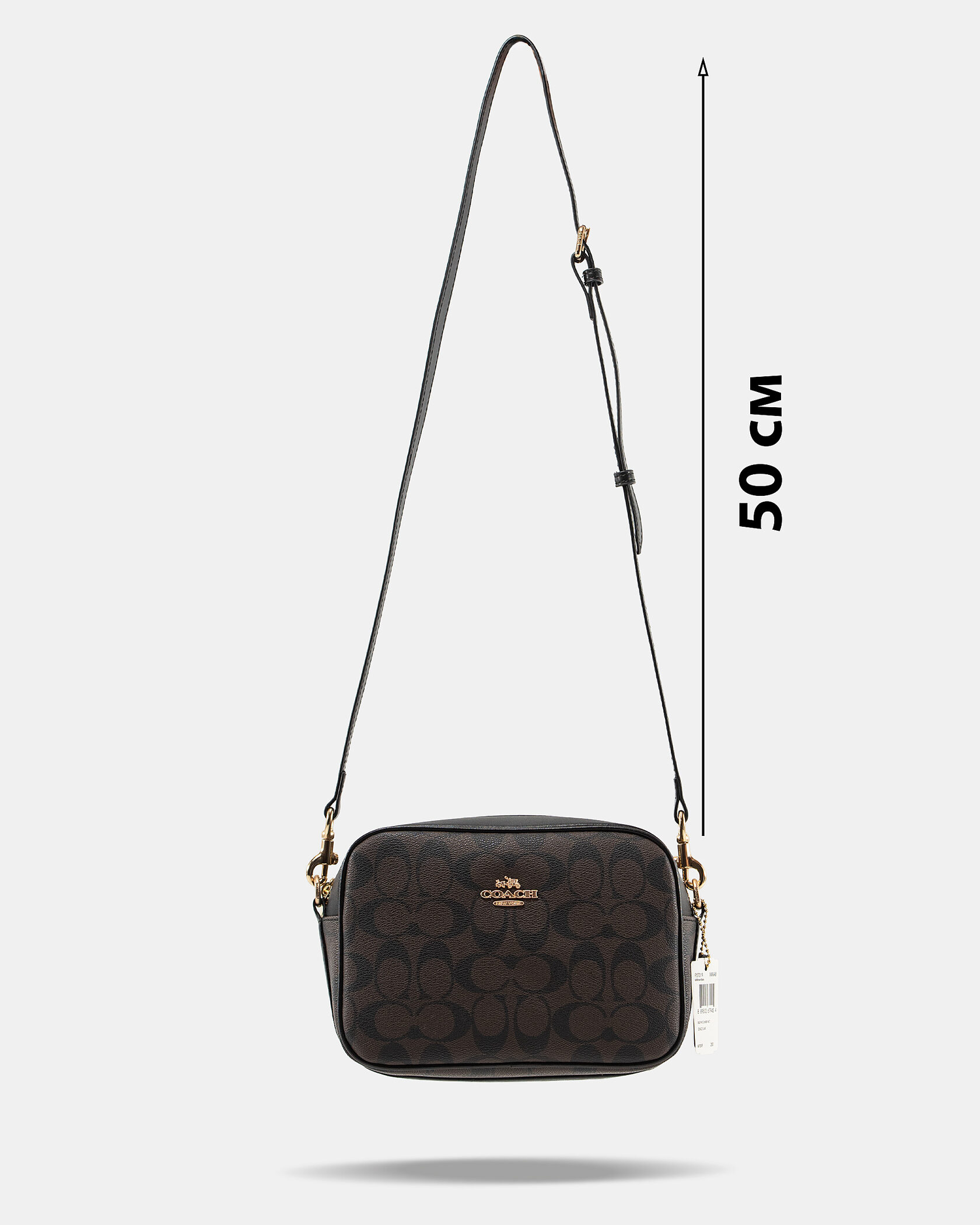Coach Sadie Small Crossbody Bag in Signature Canvas Charcoal/Black - 4