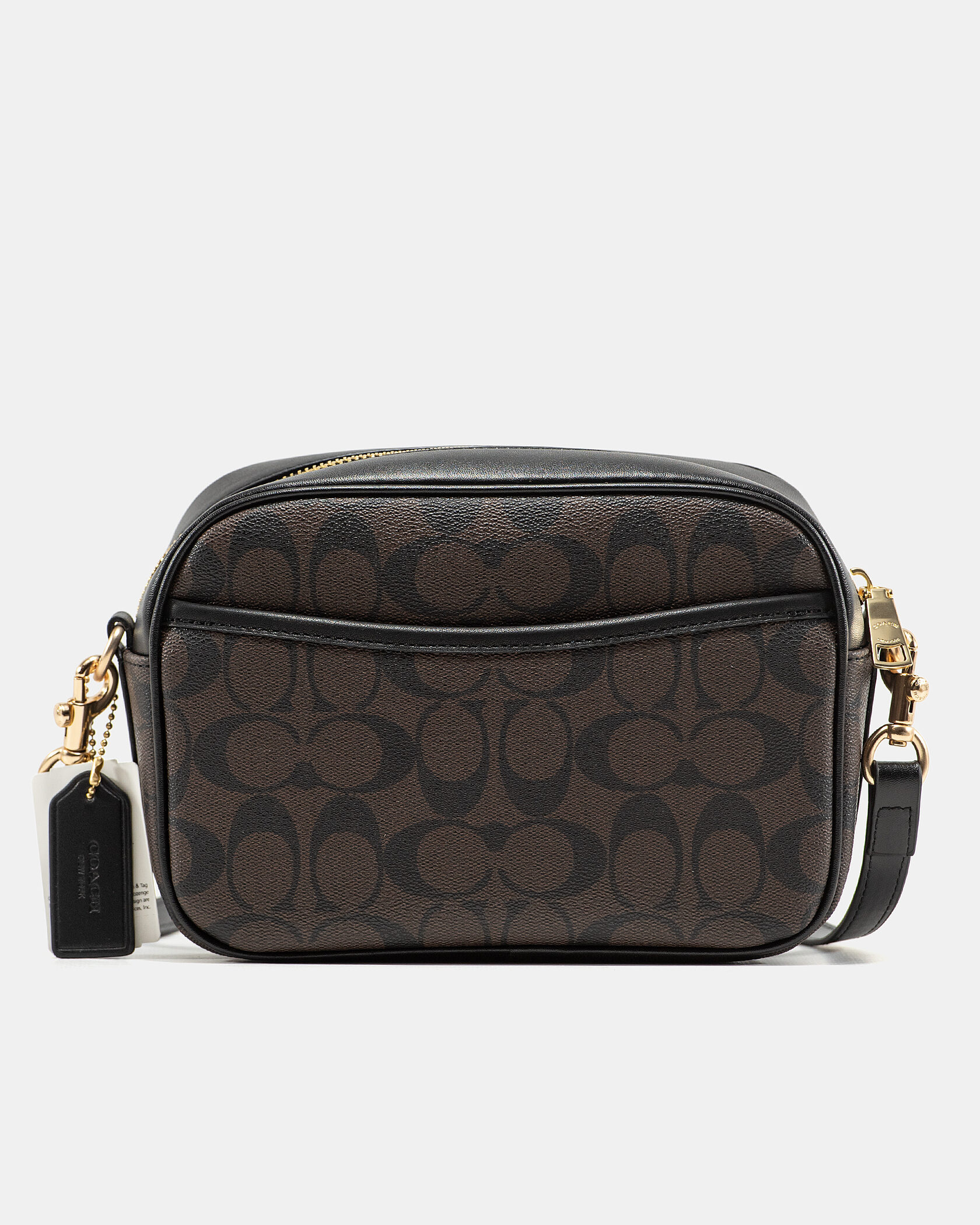 Coach Sadie Small Crossbody Bag in Signature Canvas Charcoal/Black - 8