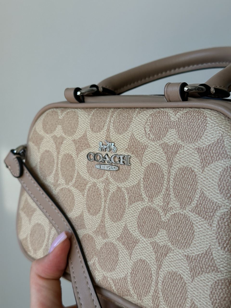 Coach Satchel Crossbody In Signature Beige - 3